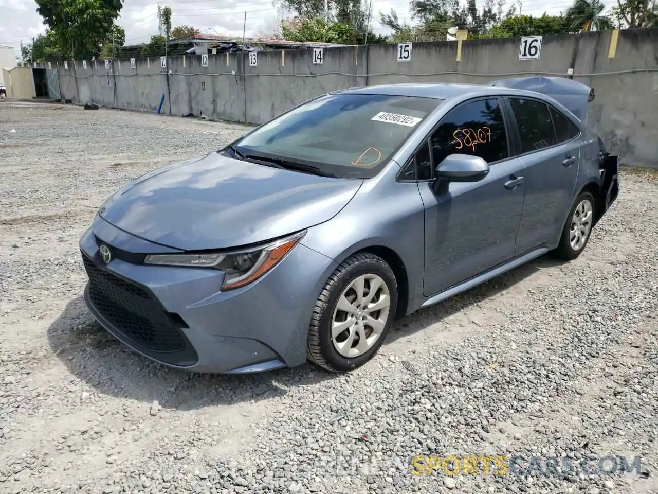 2 Photograph of a damaged car JTDEPRAE8LJ000228 TOYOTA COROLLA 2020