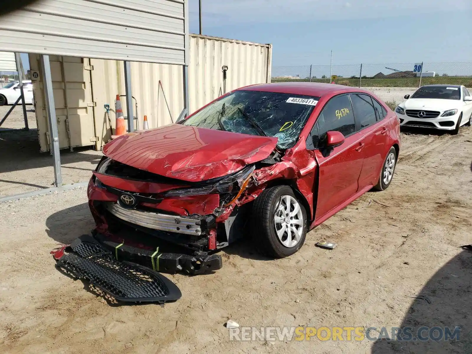 2 Photograph of a damaged car JTDEPRAE8LJ000522 TOYOTA COROLLA 2020