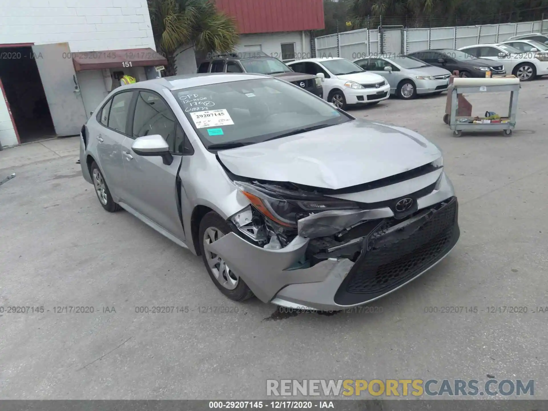 1 Photograph of a damaged car JTDEPRAE8LJ001105 TOYOTA COROLLA 2020