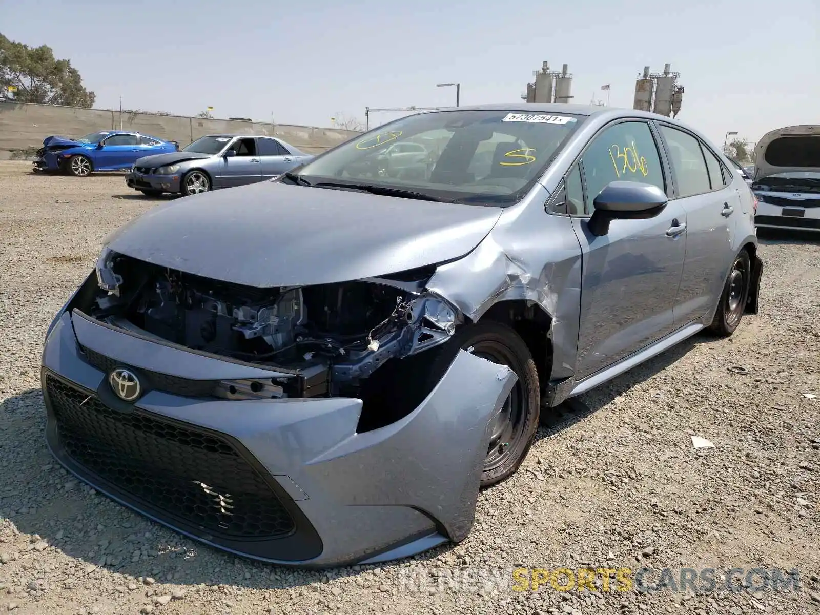 2 Photograph of a damaged car JTDEPRAE8LJ012668 TOYOTA COROLLA 2020