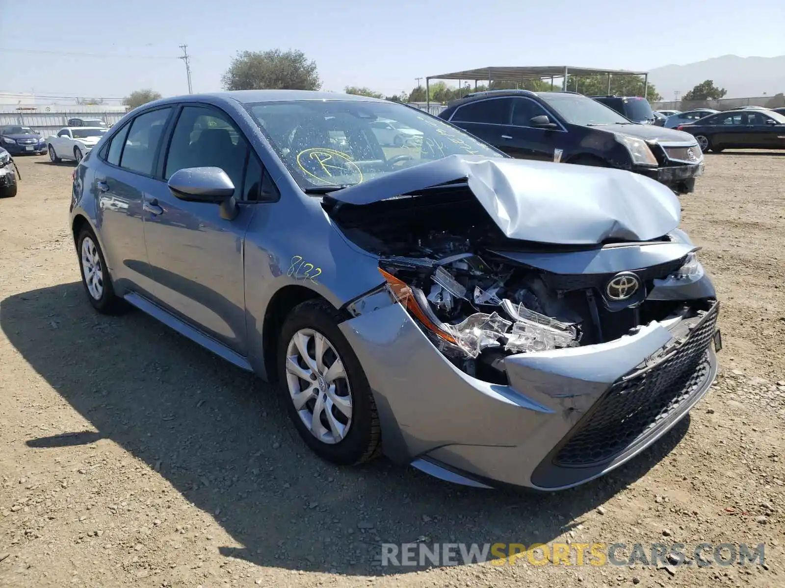 1 Photograph of a damaged car JTDEPRAE8LJ013822 TOYOTA COROLLA 2020