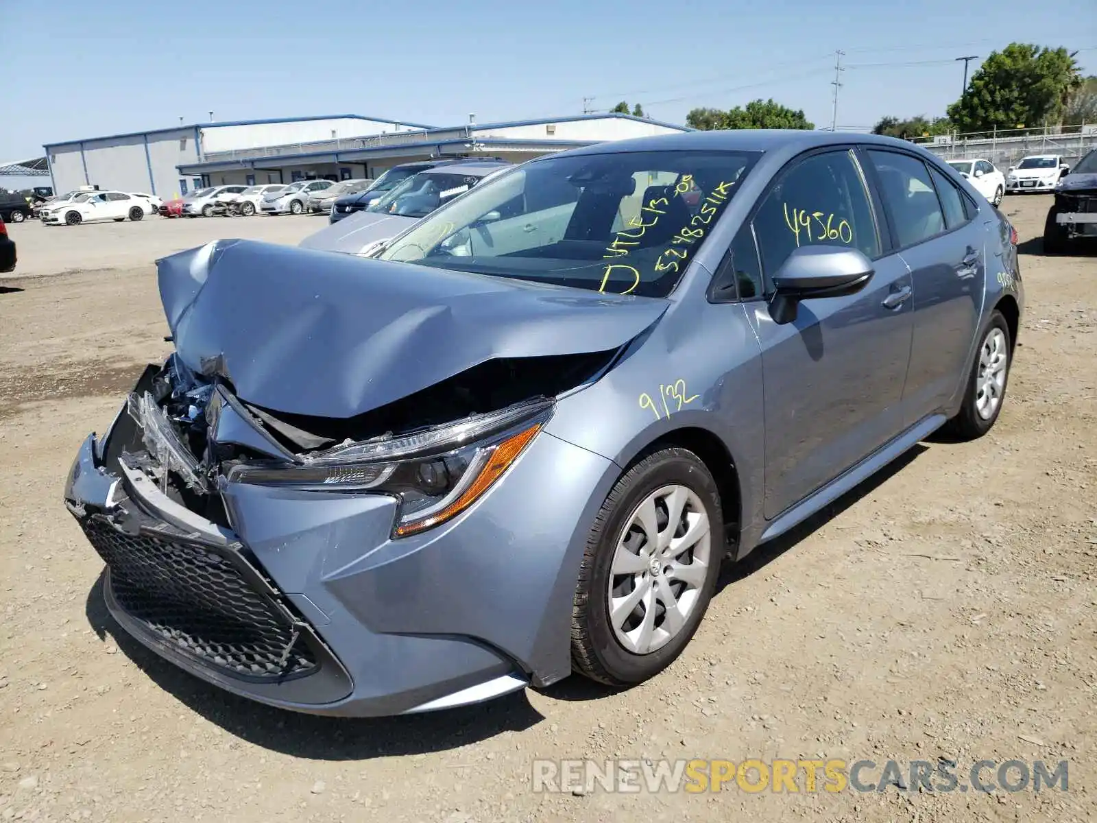 2 Photograph of a damaged car JTDEPRAE8LJ013822 TOYOTA COROLLA 2020