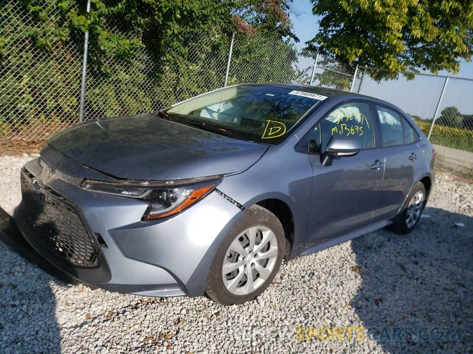 2 Photograph of a damaged car JTDEPRAE8LJ015232 TOYOTA COROLLA 2020