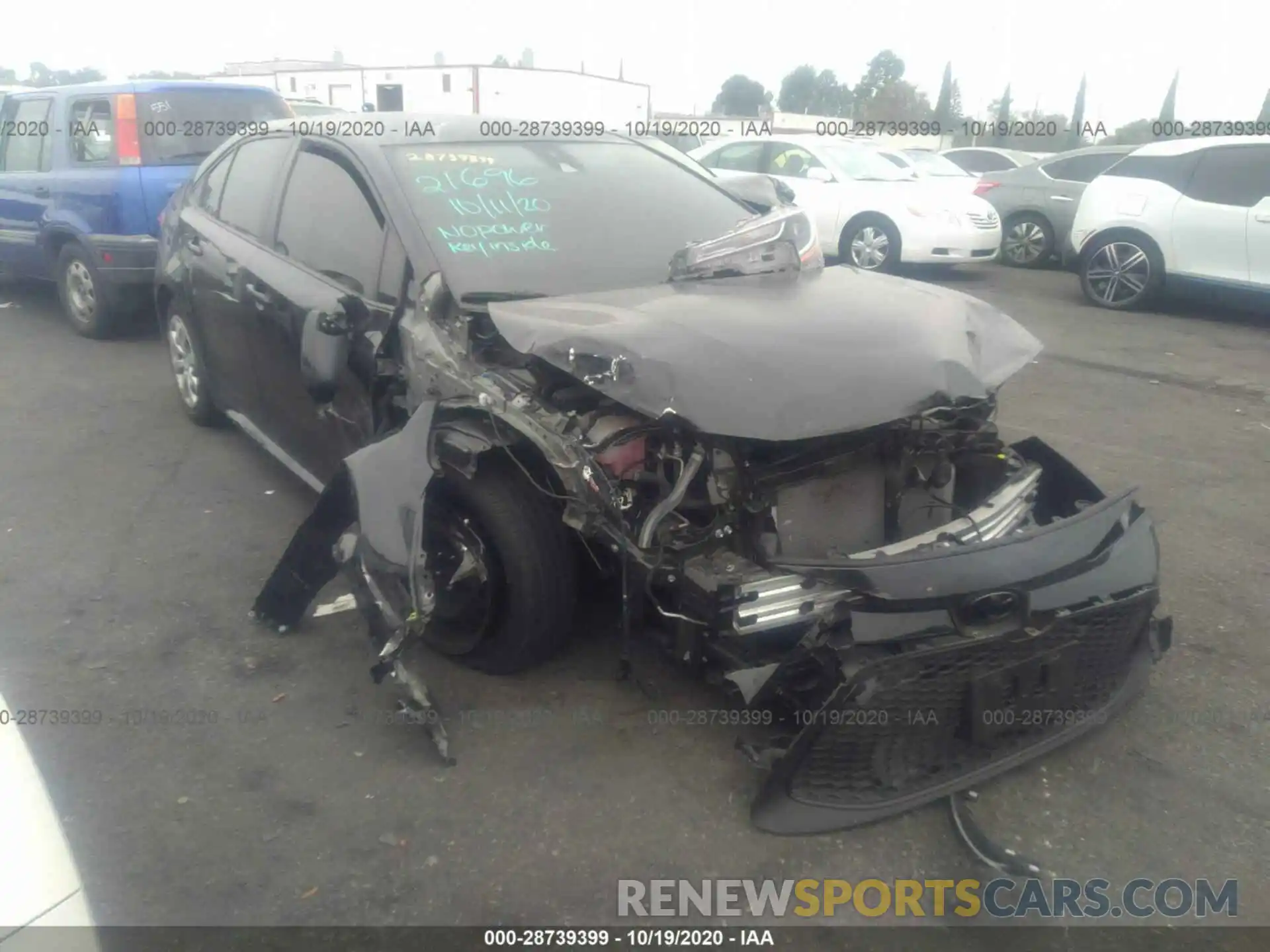 1 Photograph of a damaged car JTDEPRAE8LJ020107 TOYOTA COROLLA 2020