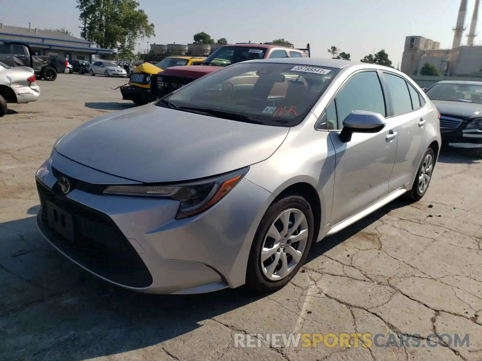 2 Photograph of a damaged car JTDEPRAE8LJ020446 TOYOTA COROLLA 2020