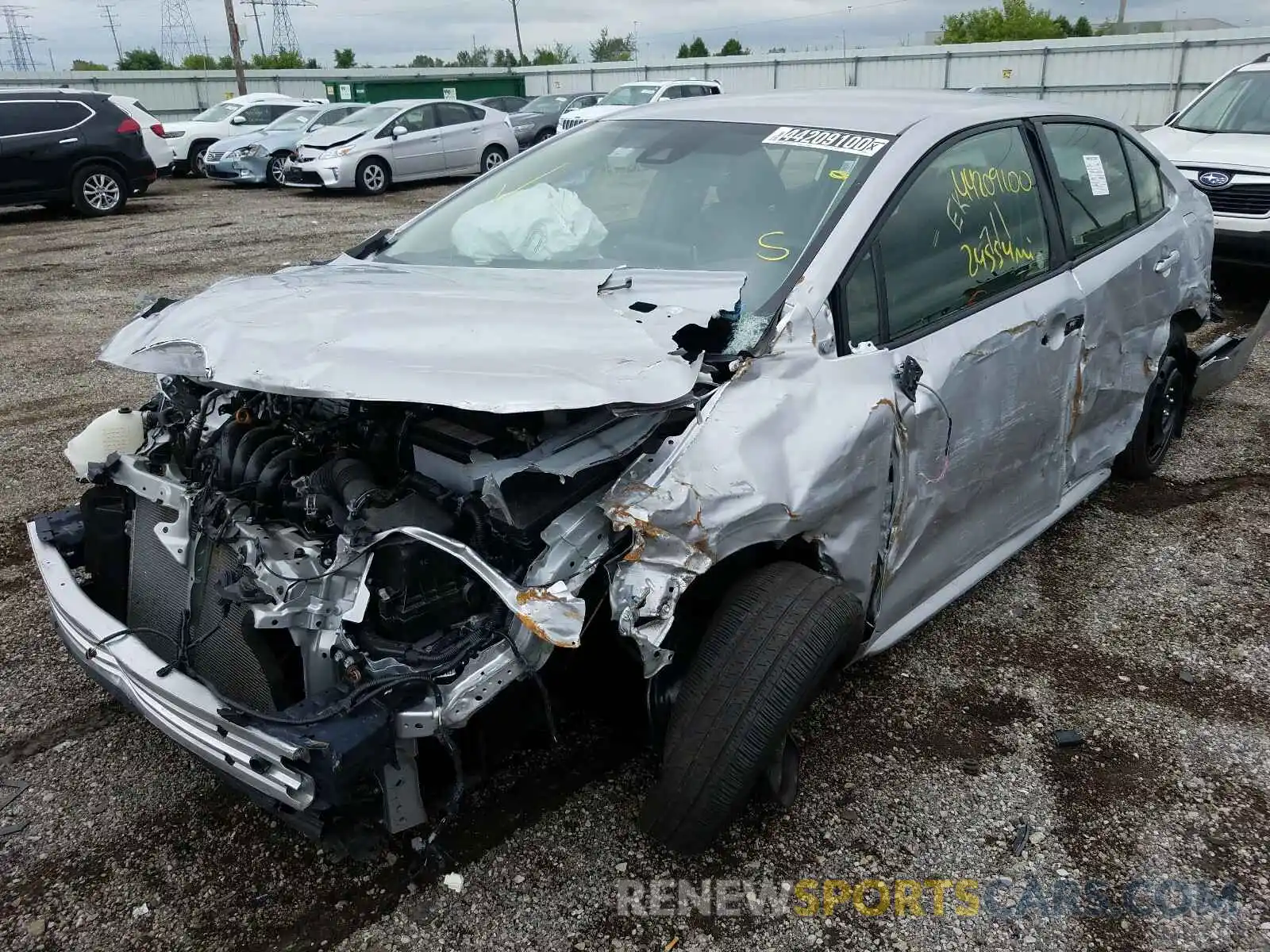 2 Photograph of a damaged car JTDEPRAE8LJ021046 TOYOTA COROLLA 2020