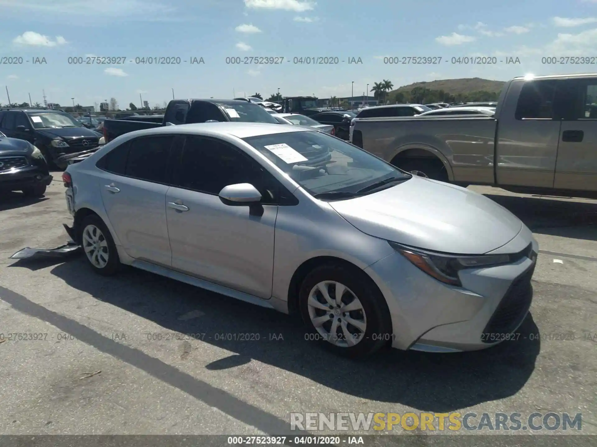 1 Photograph of a damaged car JTDEPRAE8LJ021306 TOYOTA COROLLA 2020