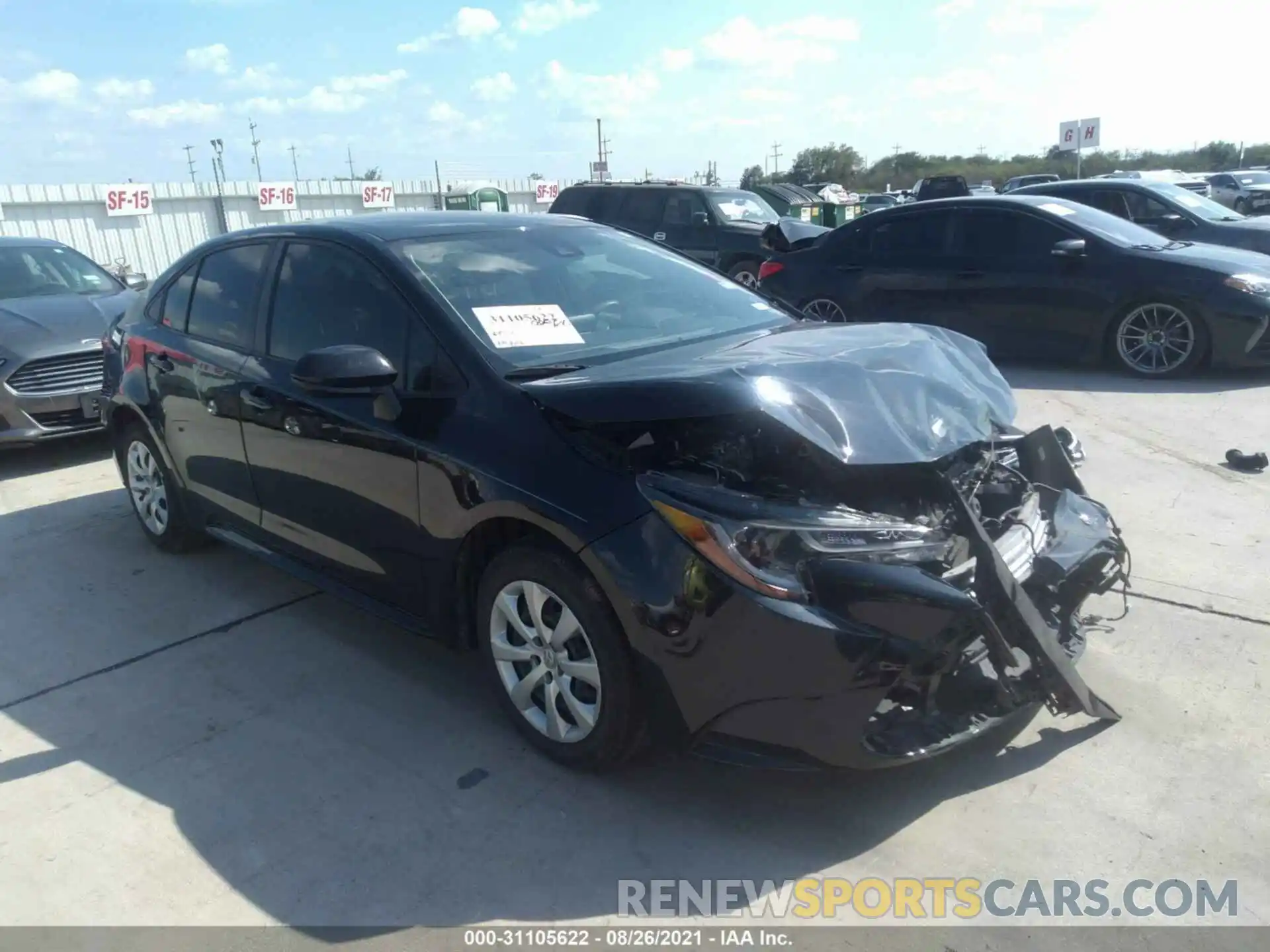 1 Photograph of a damaged car JTDEPRAE8LJ023136 TOYOTA COROLLA 2020