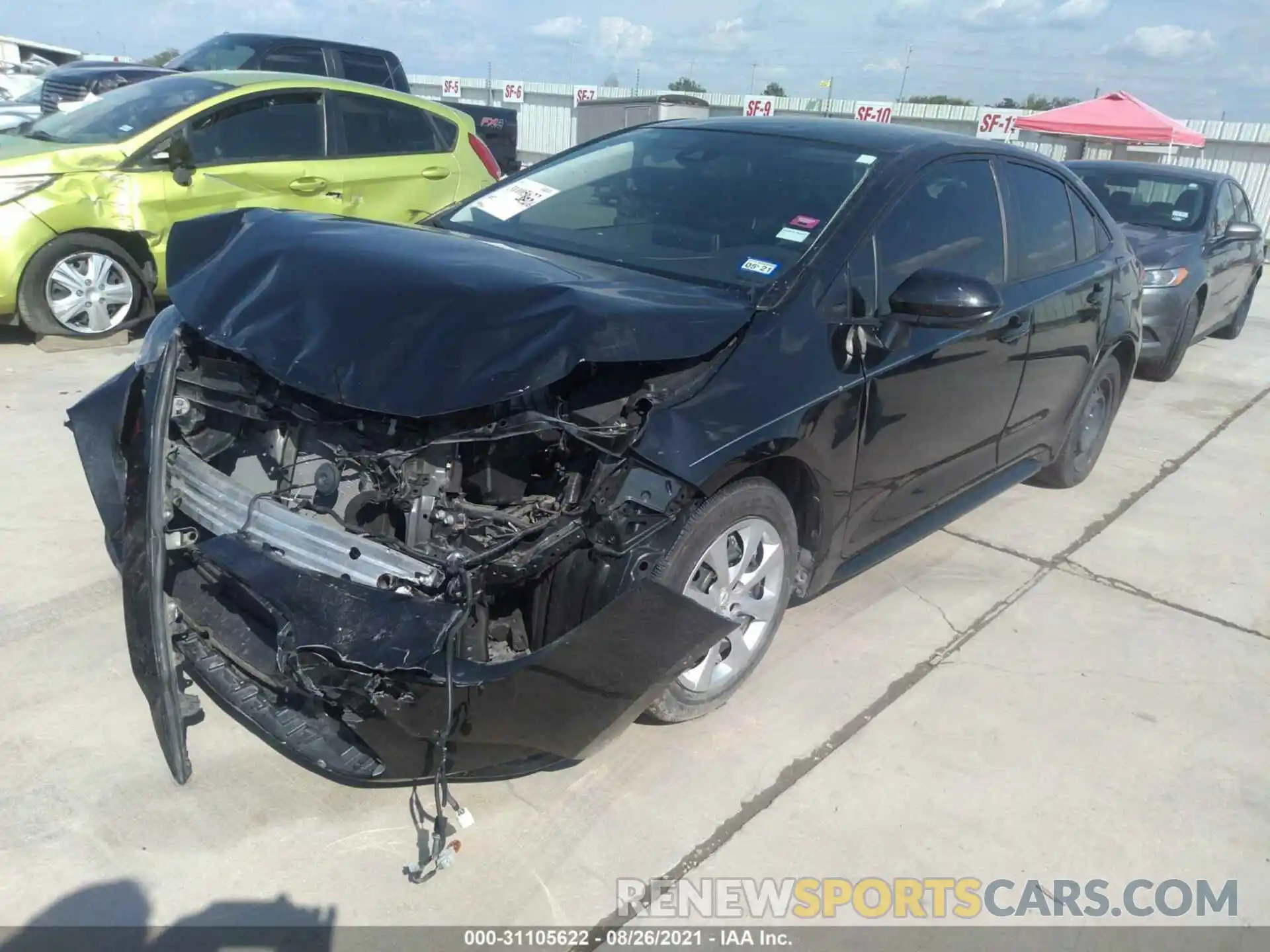 2 Photograph of a damaged car JTDEPRAE8LJ023136 TOYOTA COROLLA 2020