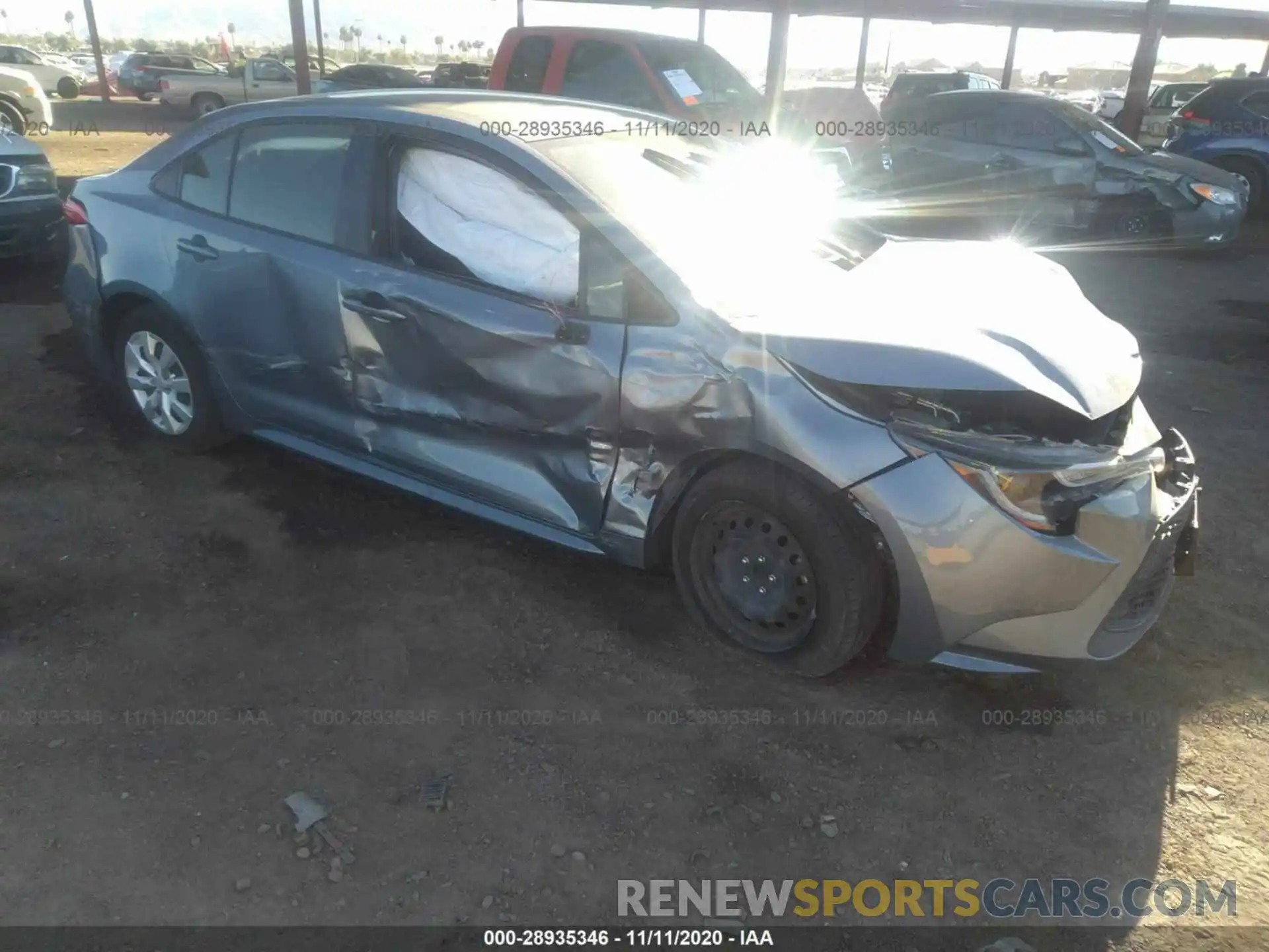 1 Photograph of a damaged car JTDEPRAE8LJ023508 TOYOTA COROLLA 2020