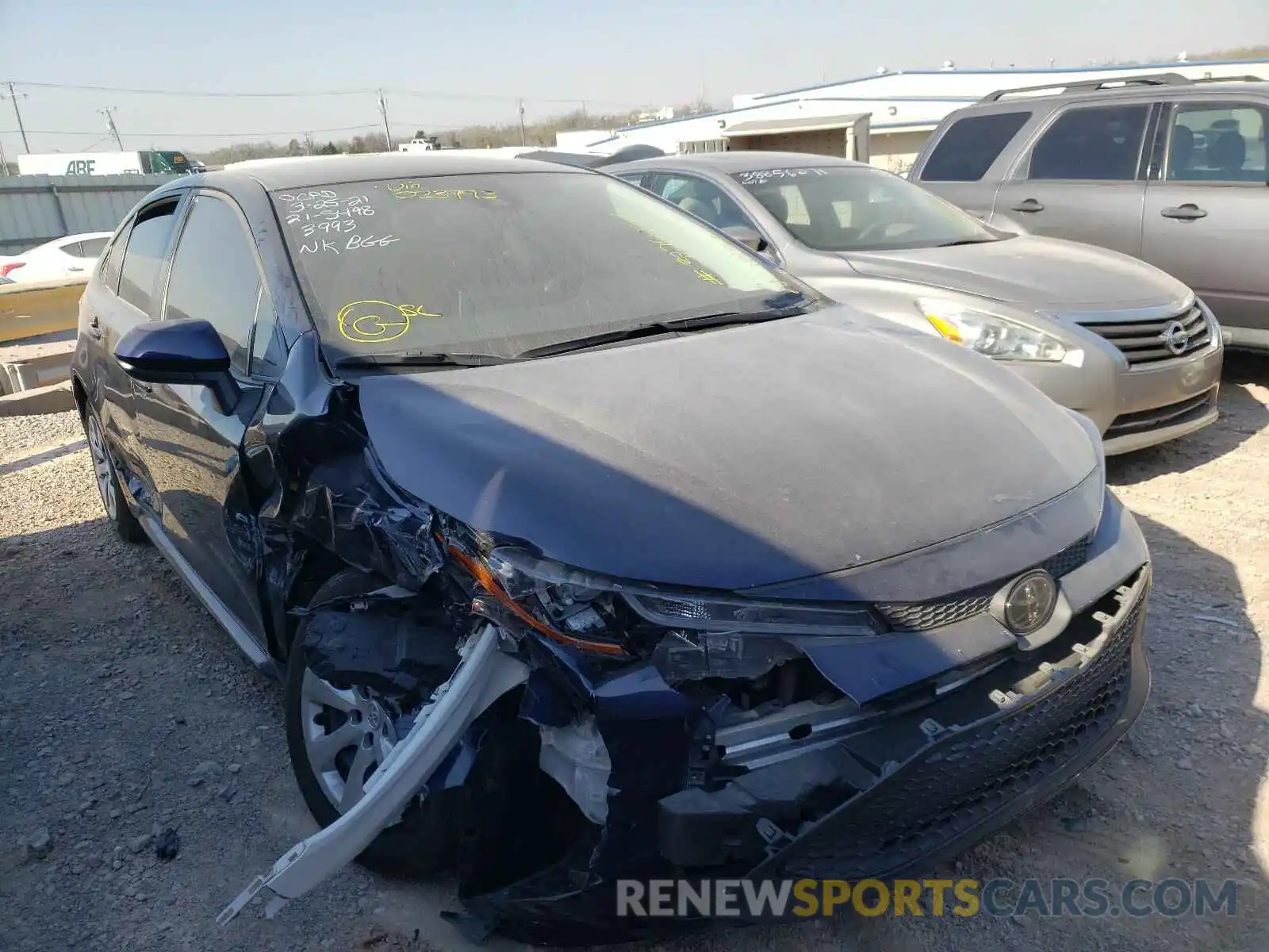 1 Photograph of a damaged car JTDEPRAE8LJ023993 TOYOTA COROLLA 2020