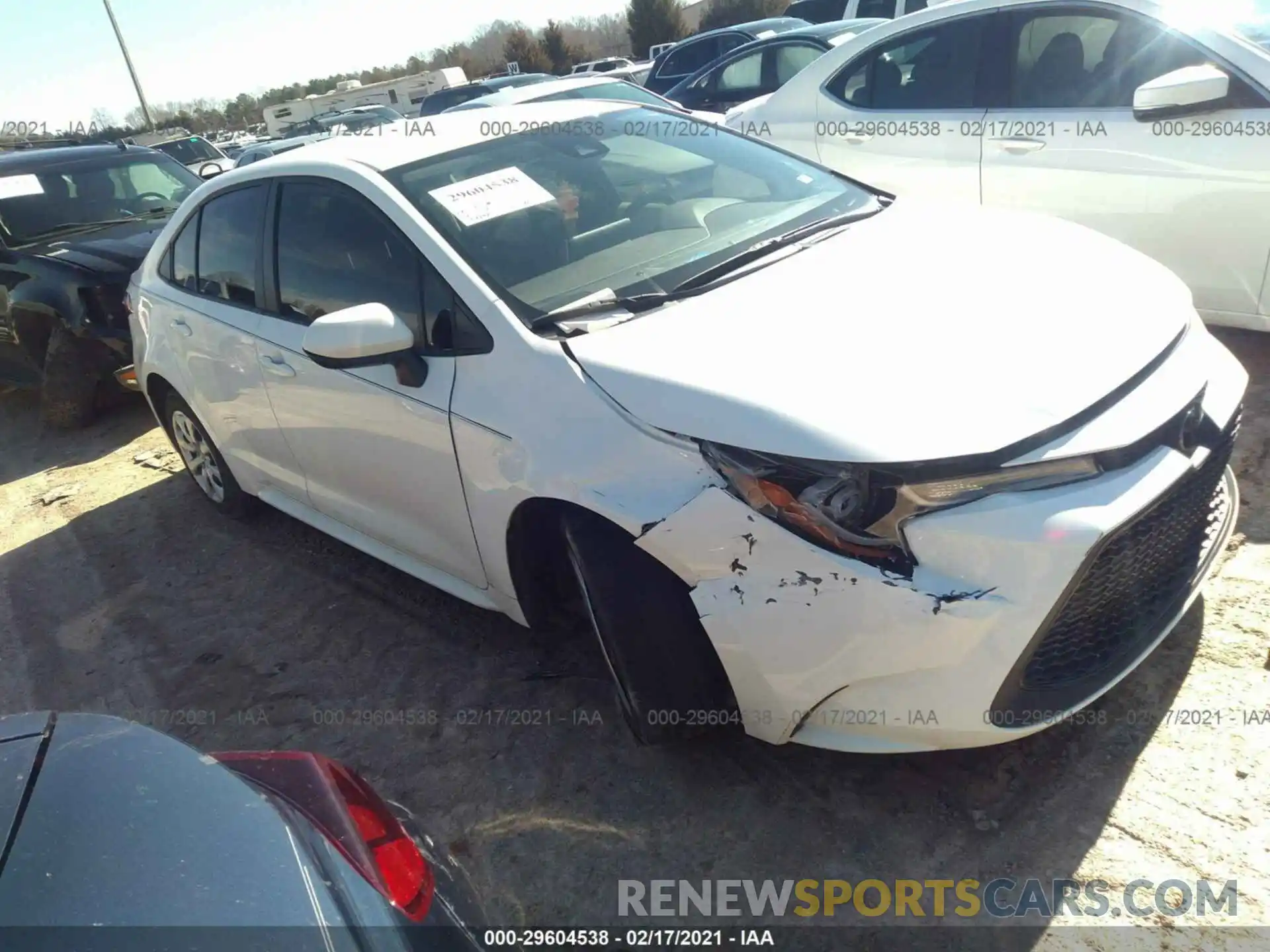 1 Photograph of a damaged car JTDEPRAE8LJ024769 TOYOTA COROLLA 2020