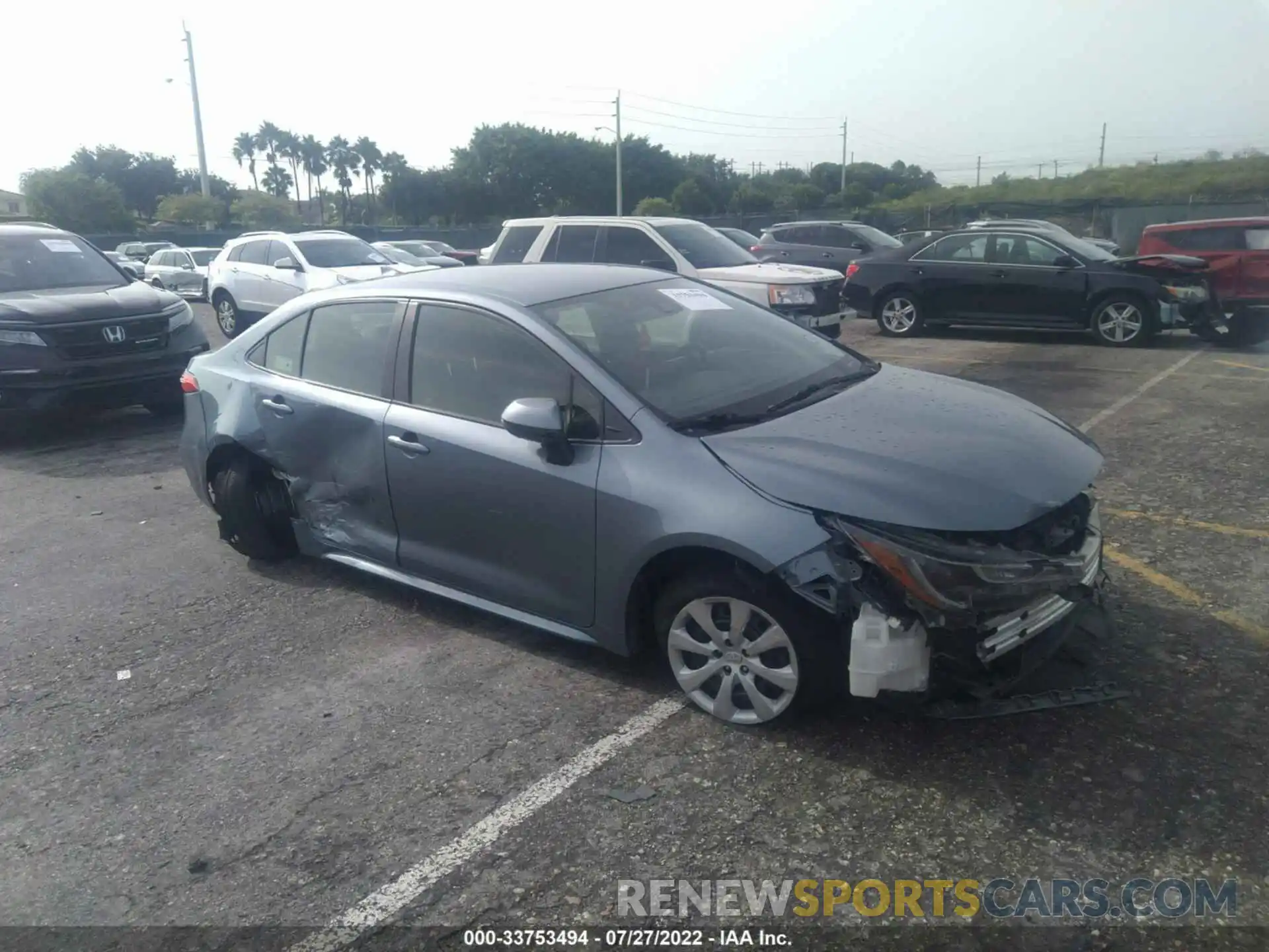 1 Photograph of a damaged car JTDEPRAE8LJ025078 TOYOTA COROLLA 2020