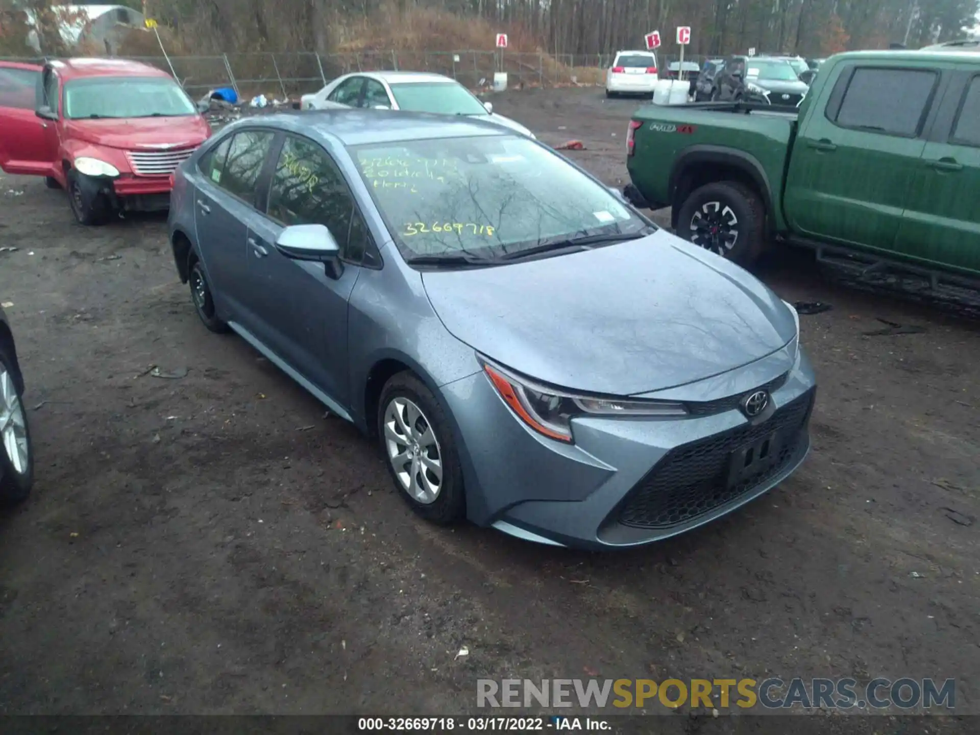 1 Photograph of a damaged car JTDEPRAE8LJ027302 TOYOTA COROLLA 2020