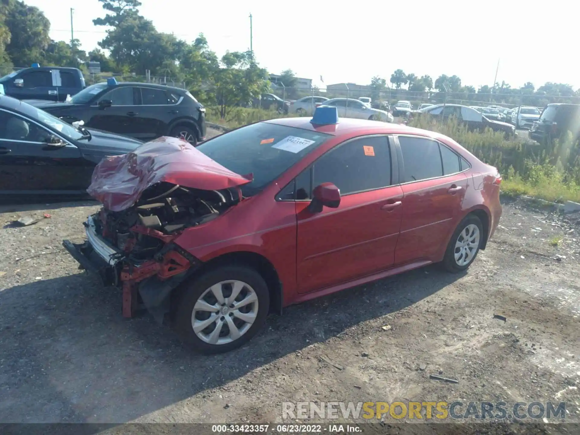 2 Photograph of a damaged car JTDEPRAE8LJ028644 TOYOTA COROLLA 2020