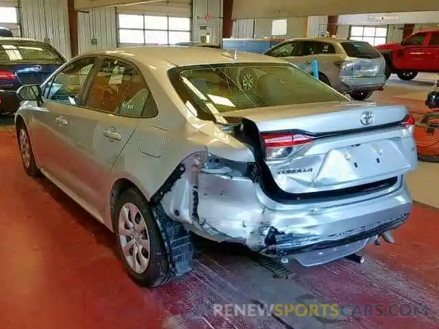 3 Photograph of a damaged car JTDEPRAE8LJ029955 TOYOTA COROLLA 2020