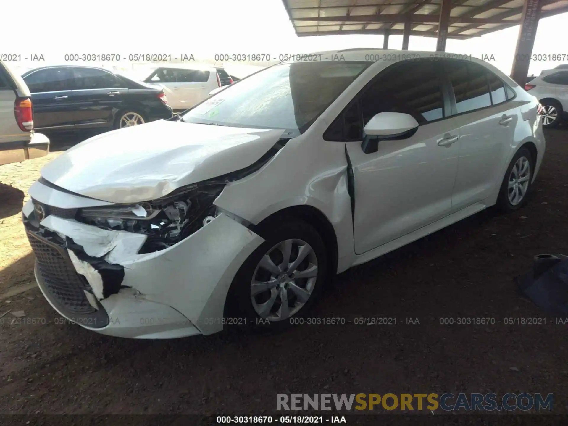 2 Photograph of a damaged car JTDEPRAE8LJ032371 TOYOTA COROLLA 2020