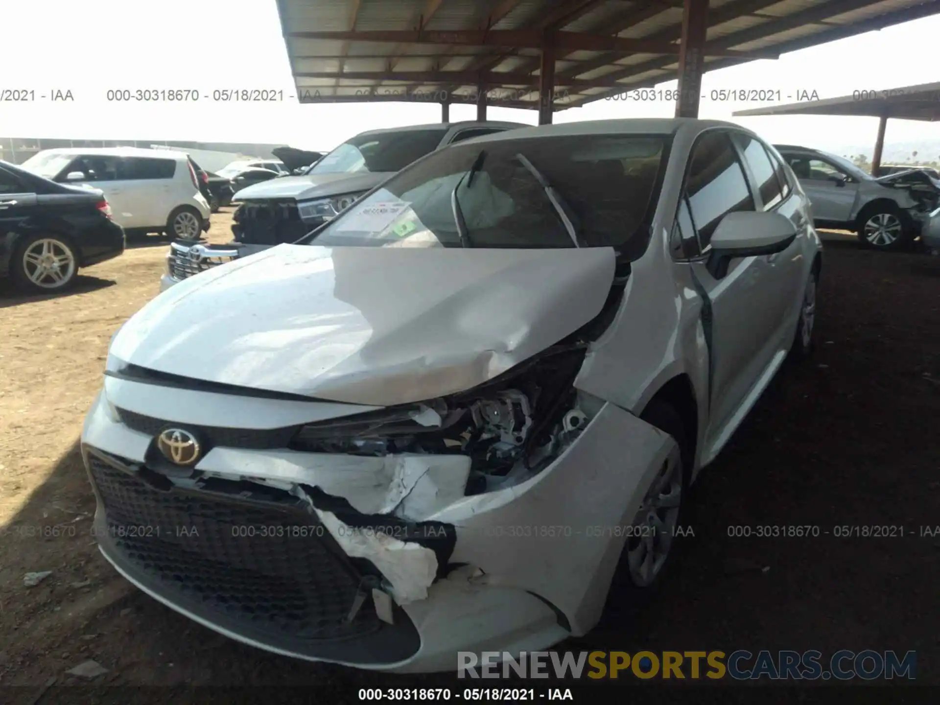 6 Photograph of a damaged car JTDEPRAE8LJ032371 TOYOTA COROLLA 2020