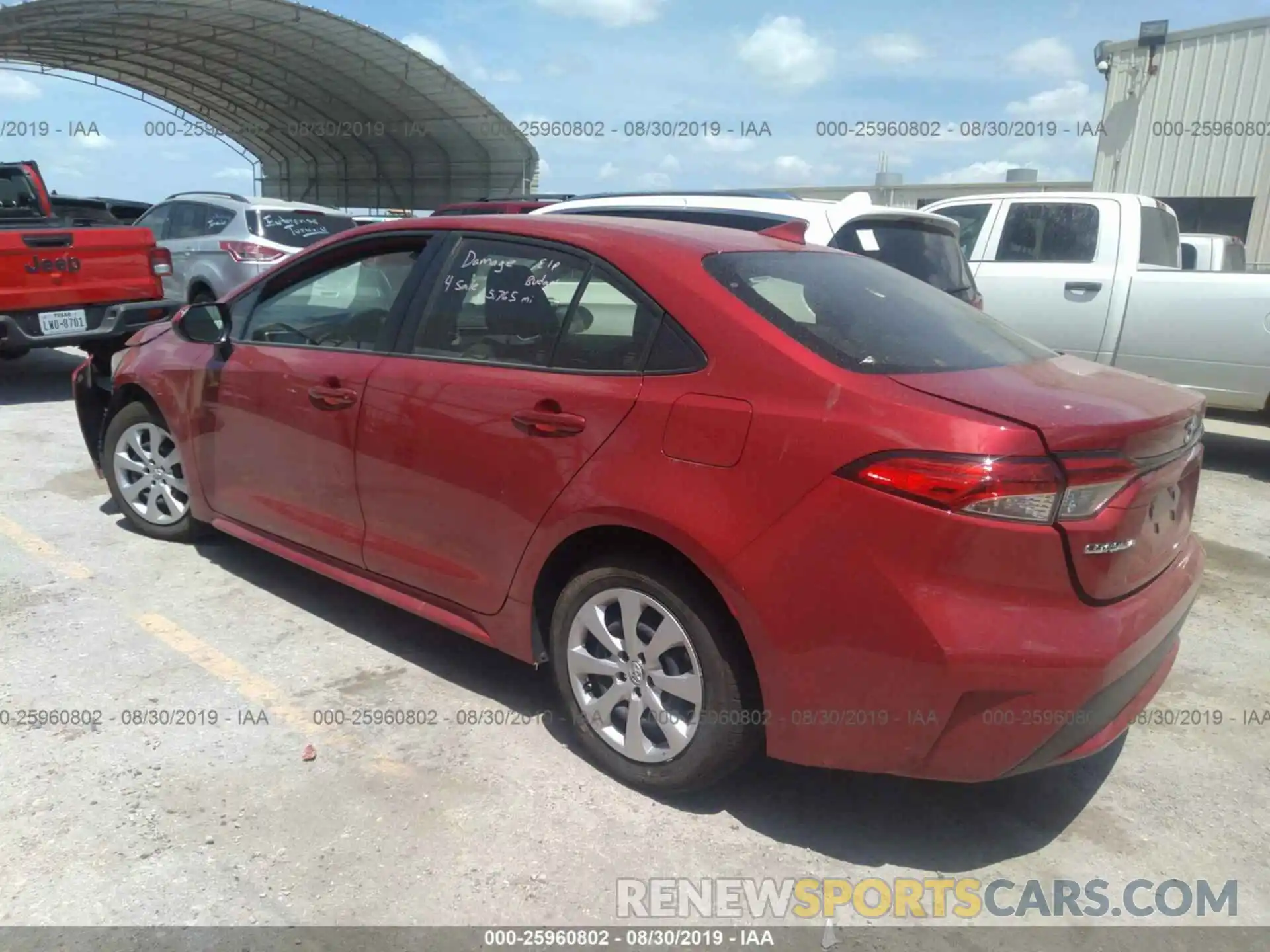 3 Photograph of a damaged car JTDEPRAE8LJ032404 TOYOTA COROLLA 2020