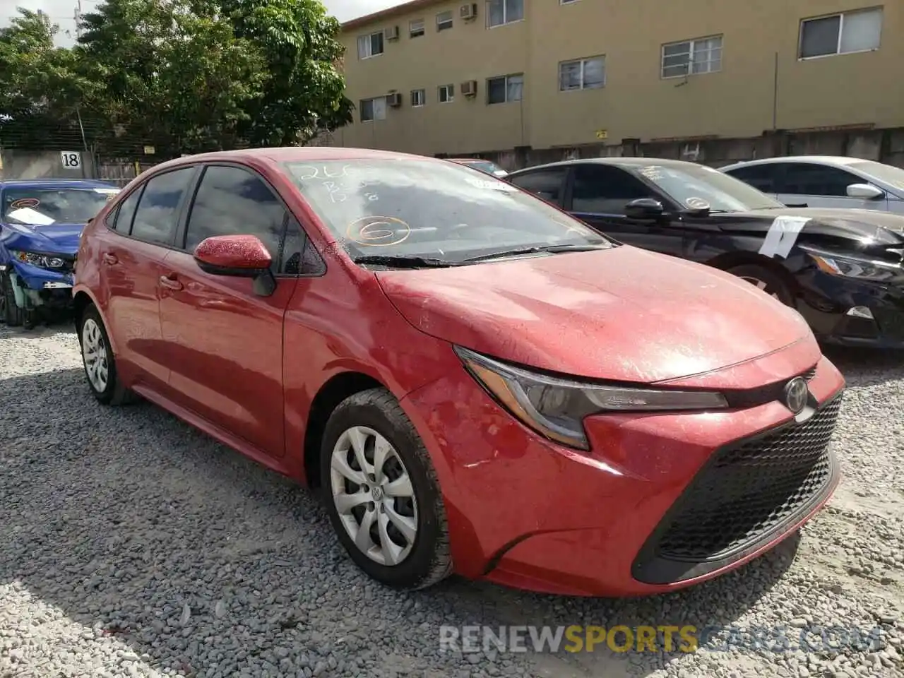 1 Photograph of a damaged car JTDEPRAE8LJ032662 TOYOTA COROLLA 2020