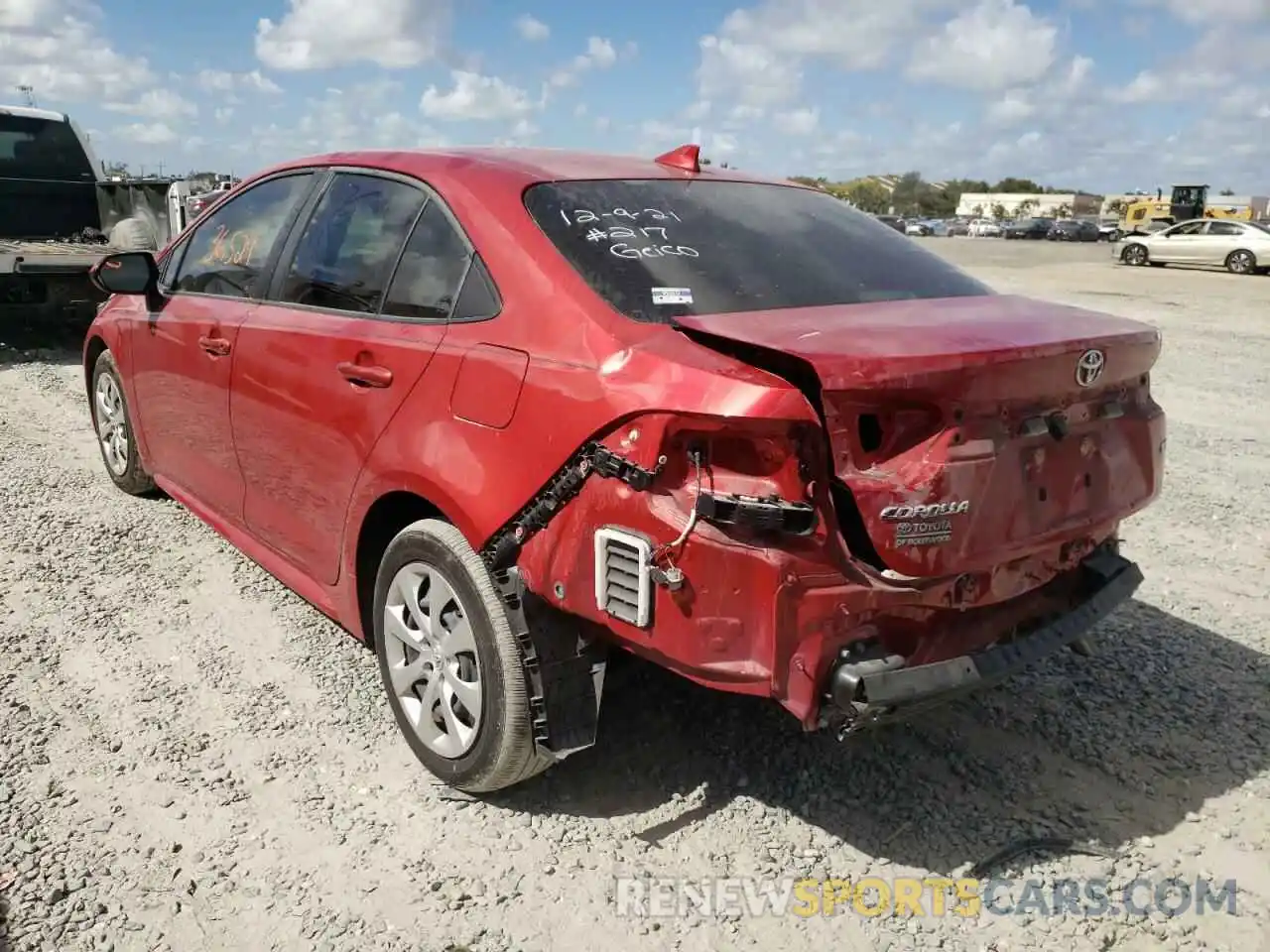 3 Photograph of a damaged car JTDEPRAE8LJ032662 TOYOTA COROLLA 2020