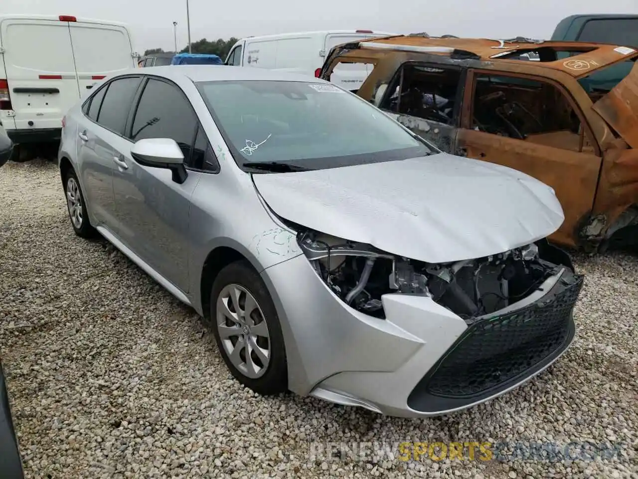 1 Photograph of a damaged car JTDEPRAE8LJ032757 TOYOTA COROLLA 2020