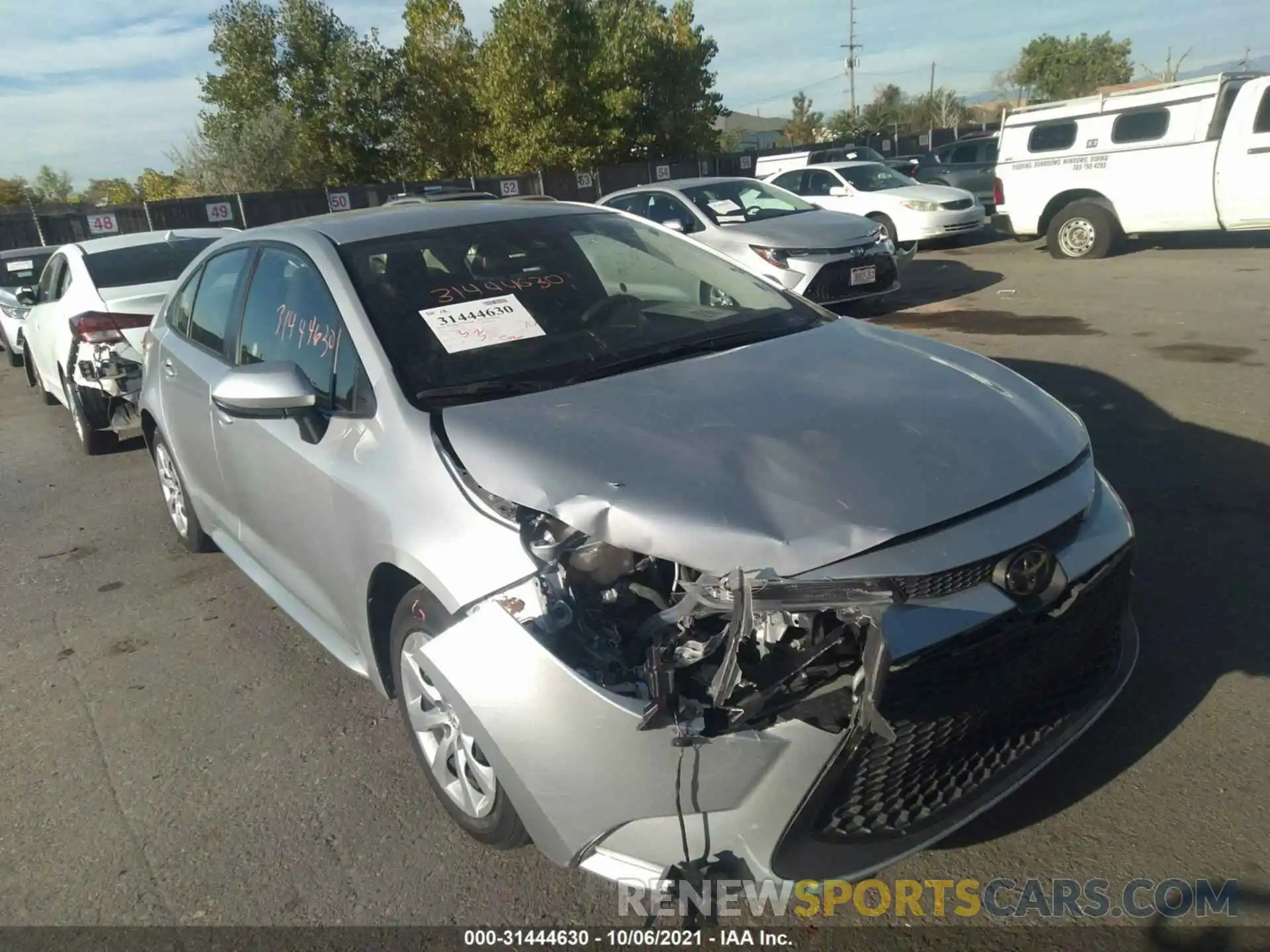 1 Photograph of a damaged car JTDEPRAE8LJ032886 TOYOTA COROLLA 2020