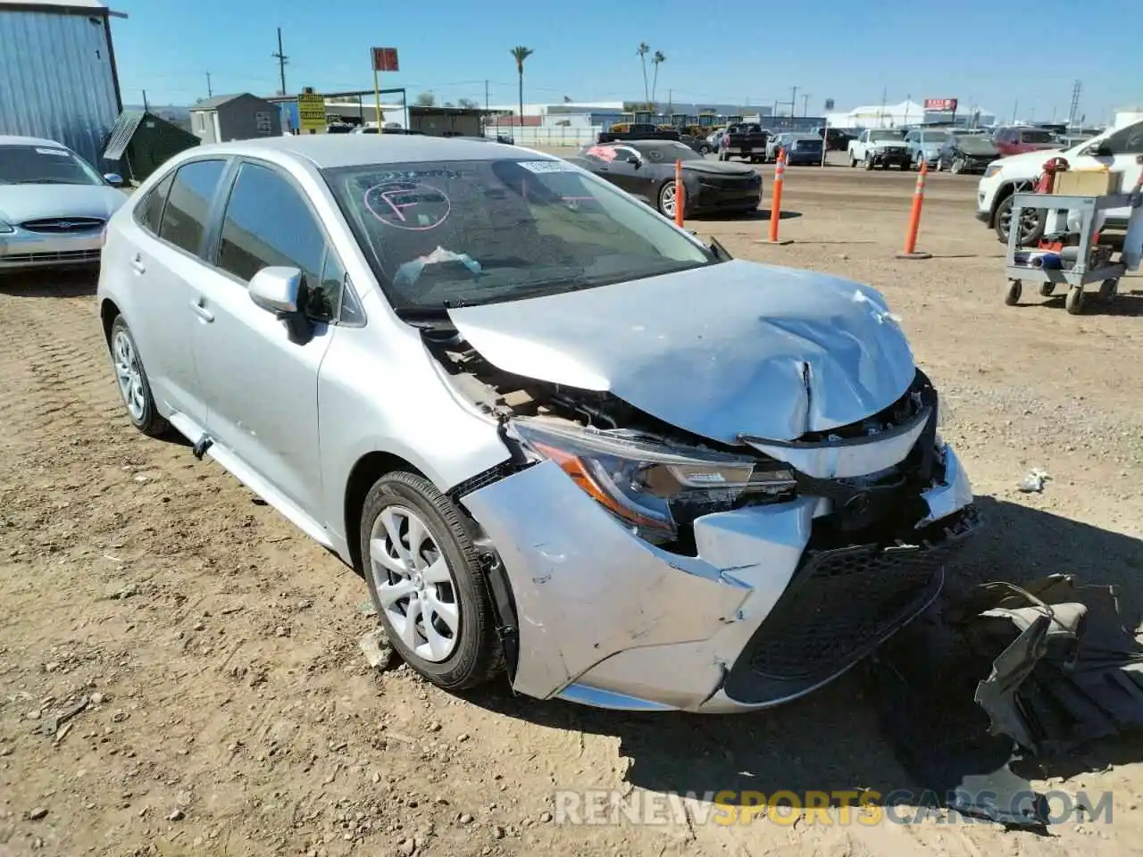 1 Photograph of a damaged car JTDEPRAE8LJ034413 TOYOTA COROLLA 2020