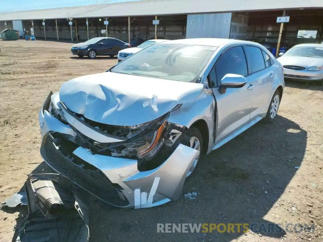 2 Photograph of a damaged car JTDEPRAE8LJ034413 TOYOTA COROLLA 2020