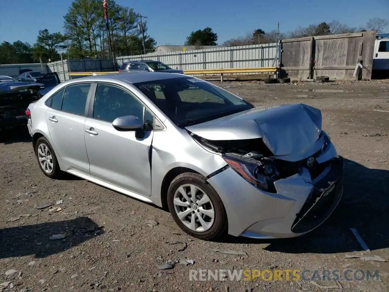 1 Photograph of a damaged car JTDEPRAE8LJ036808 TOYOTA COROLLA 2020