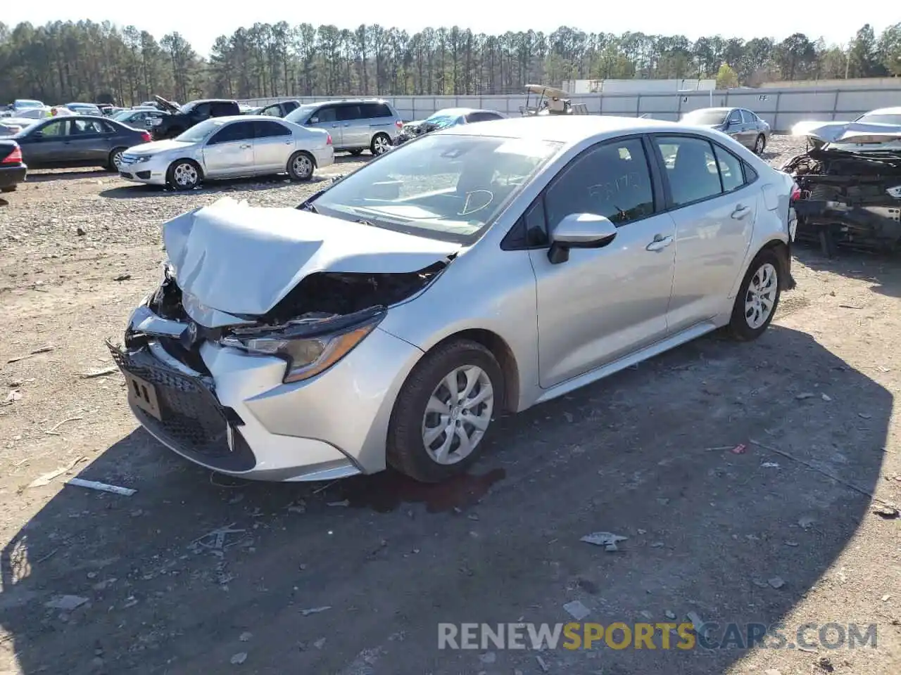 2 Photograph of a damaged car JTDEPRAE8LJ036808 TOYOTA COROLLA 2020