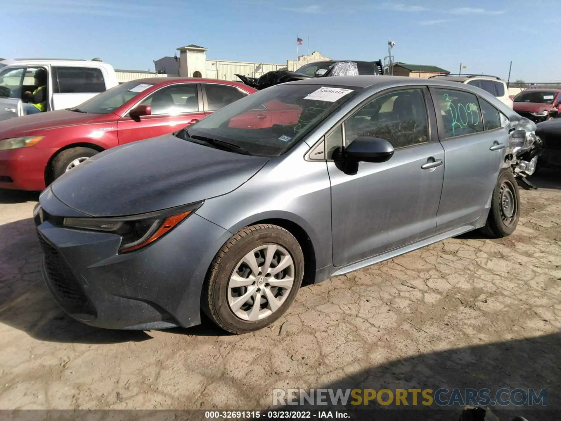 2 Photograph of a damaged car JTDEPRAE8LJ037926 TOYOTA COROLLA 2020