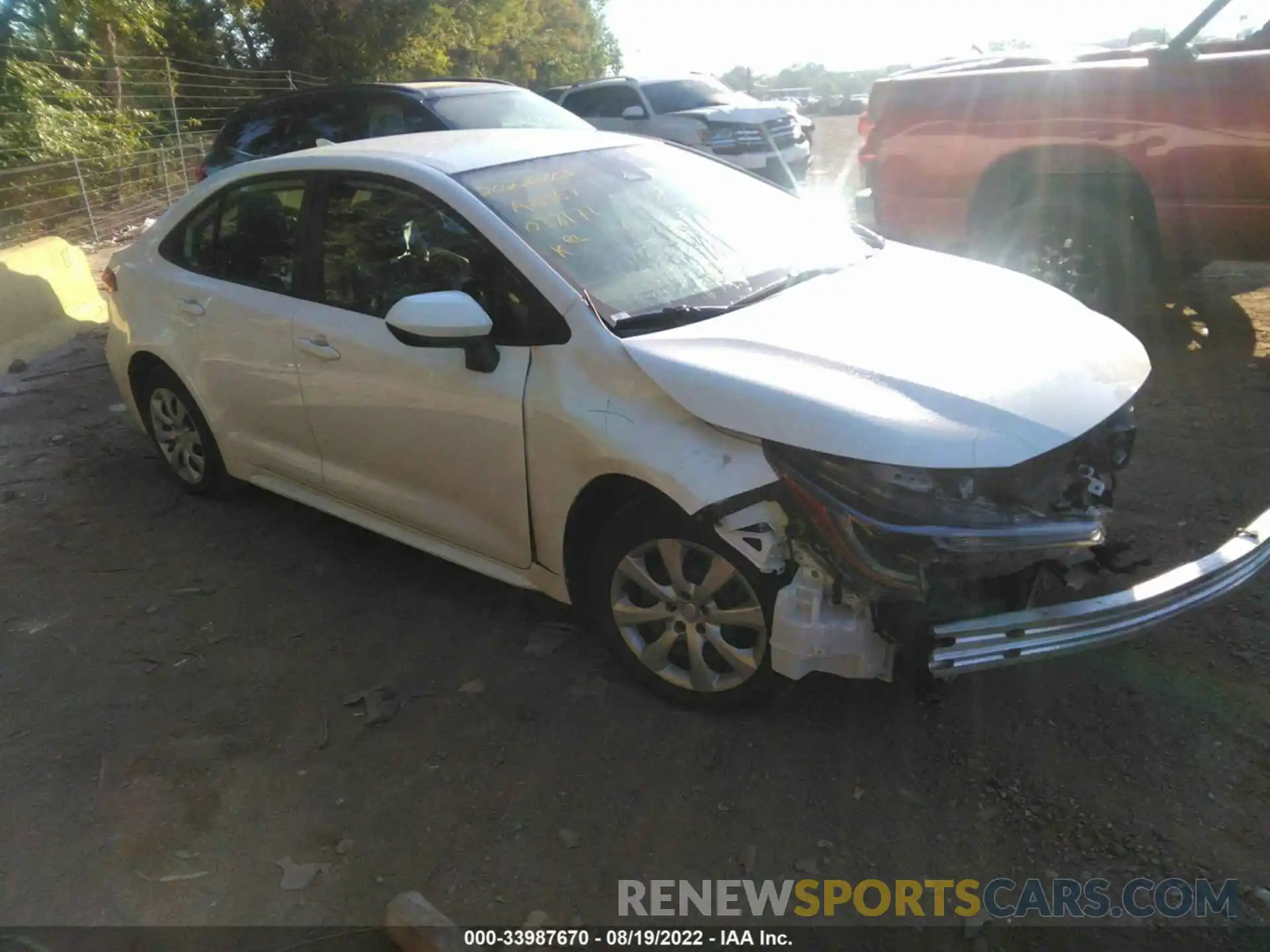 1 Photograph of a damaged car JTDEPRAE8LJ038171 TOYOTA COROLLA 2020