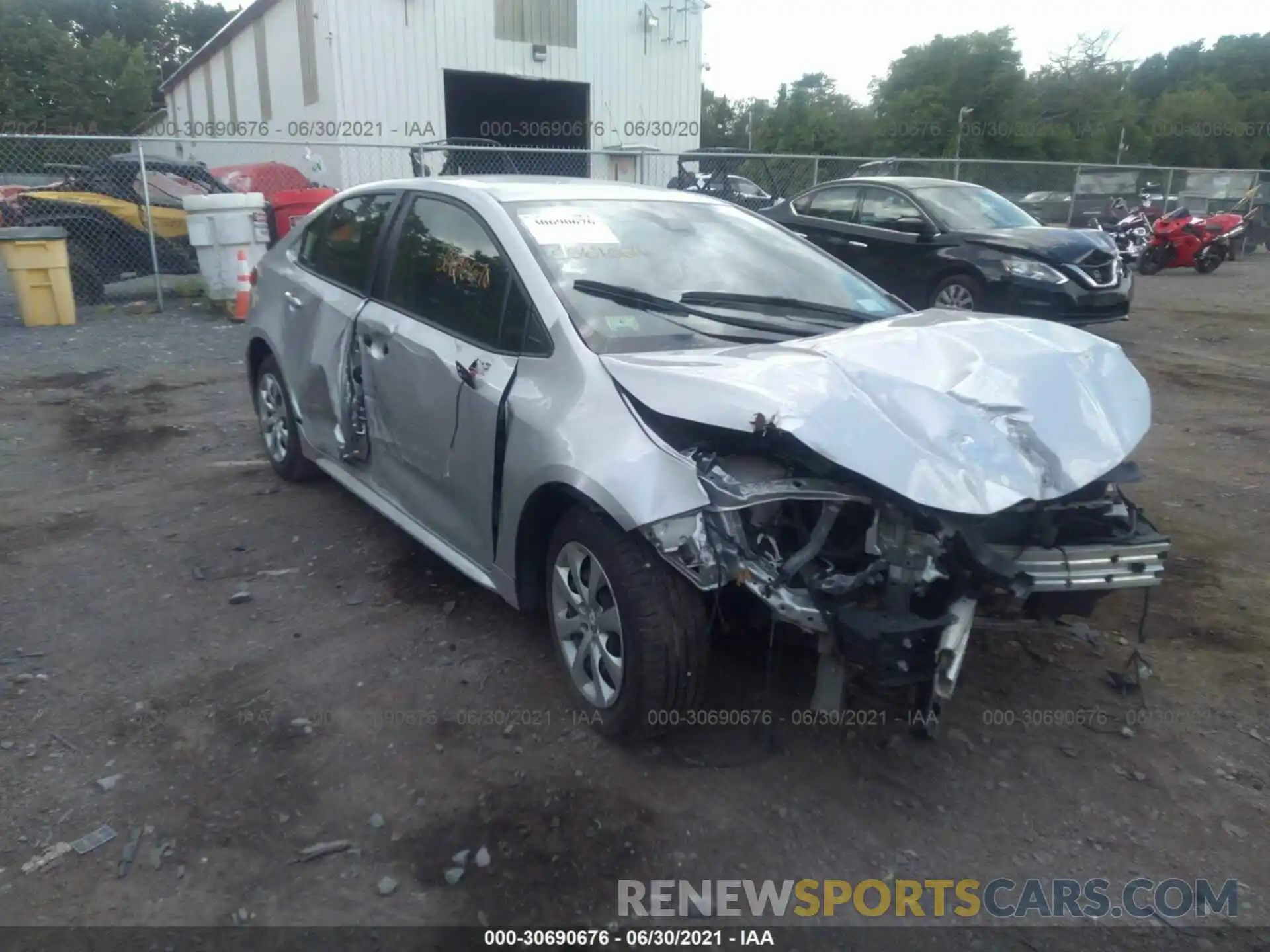 1 Photograph of a damaged car JTDEPRAE8LJ038560 TOYOTA COROLLA 2020