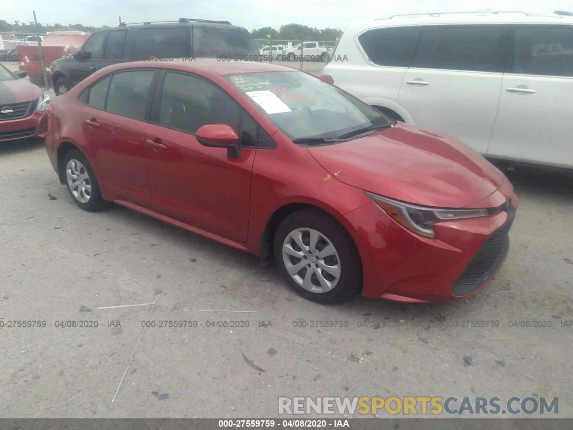 1 Photograph of a damaged car JTDEPRAE8LJ039563 TOYOTA COROLLA 2020