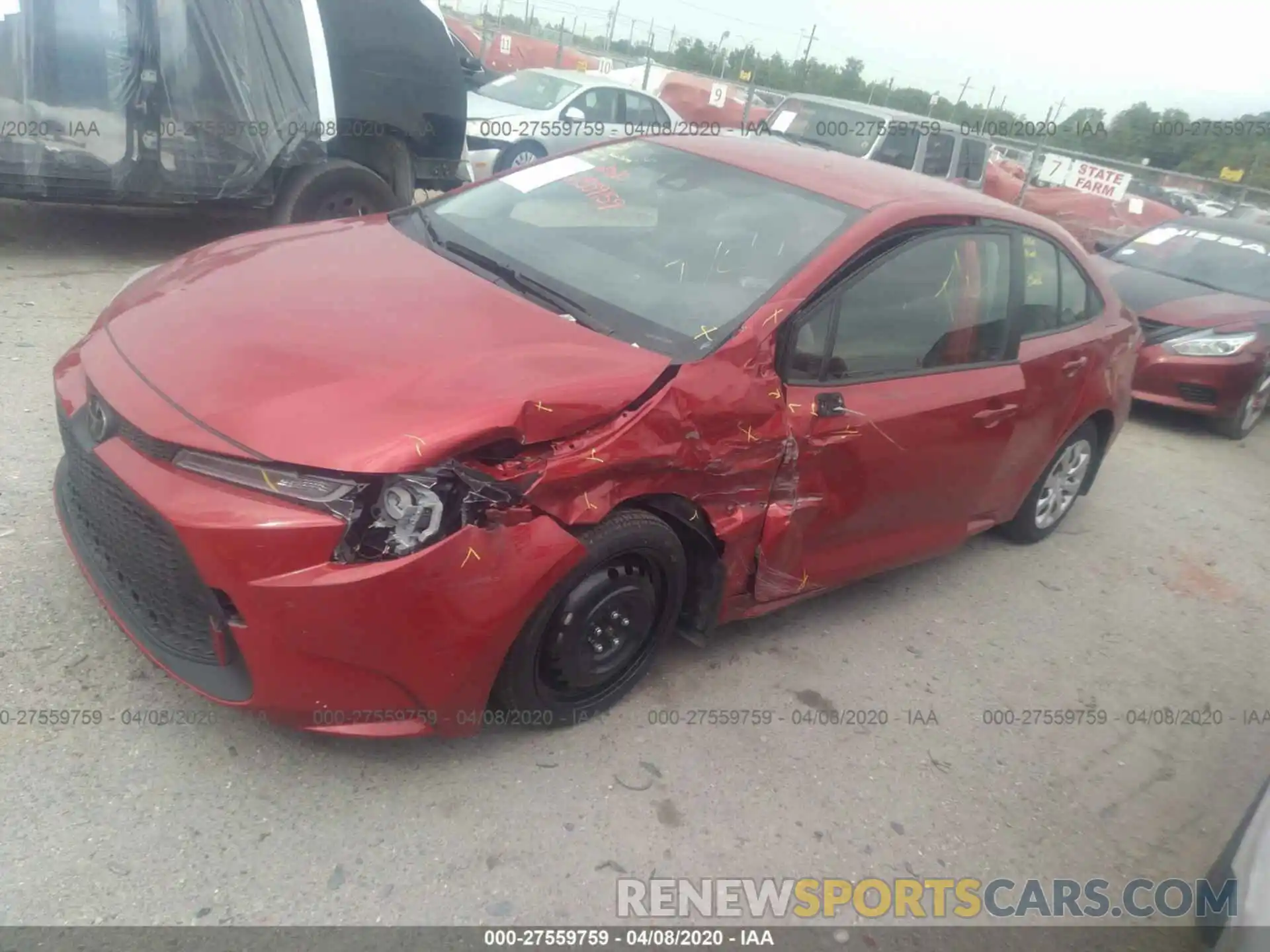 2 Photograph of a damaged car JTDEPRAE8LJ039563 TOYOTA COROLLA 2020