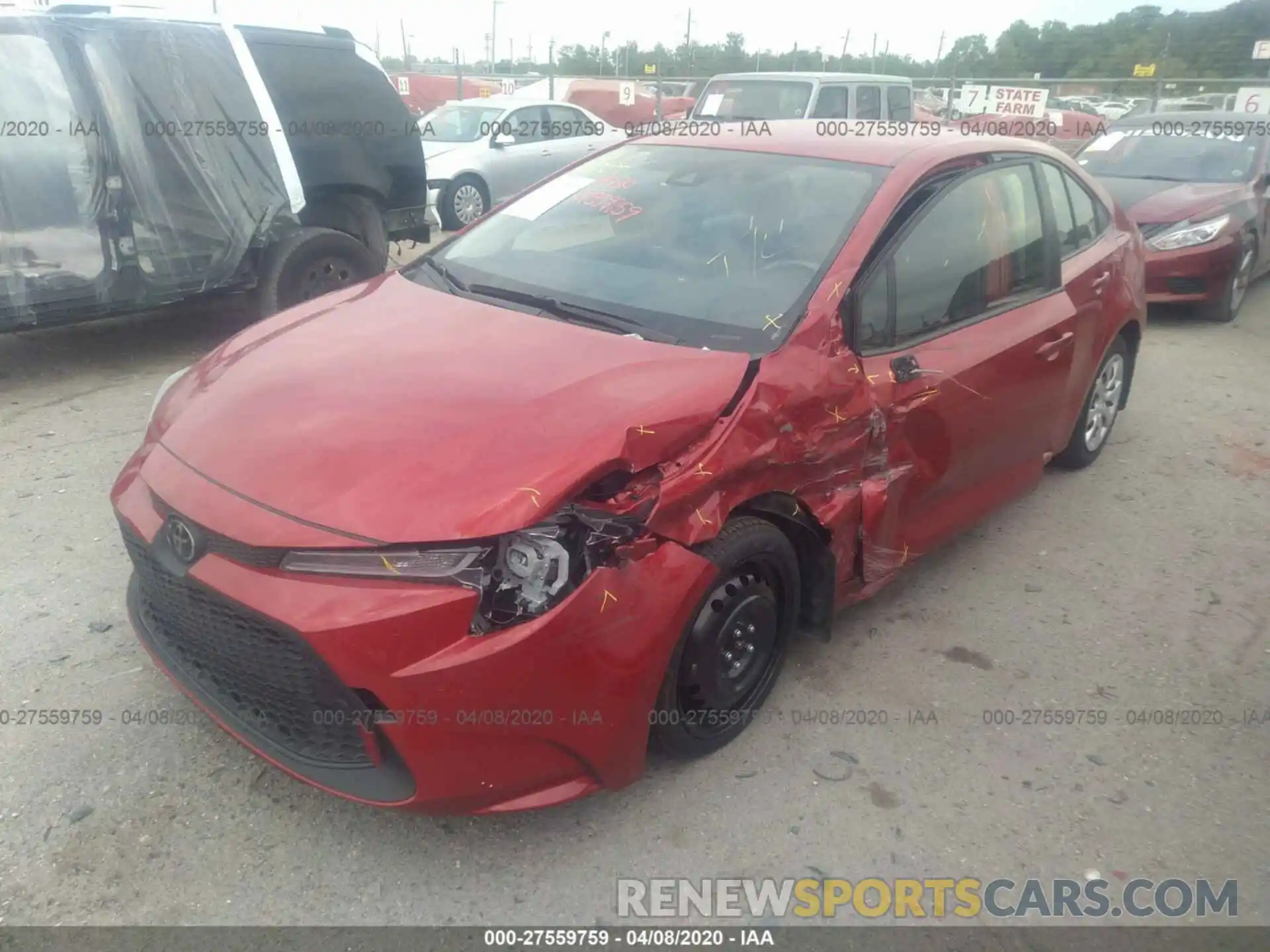 6 Photograph of a damaged car JTDEPRAE8LJ039563 TOYOTA COROLLA 2020