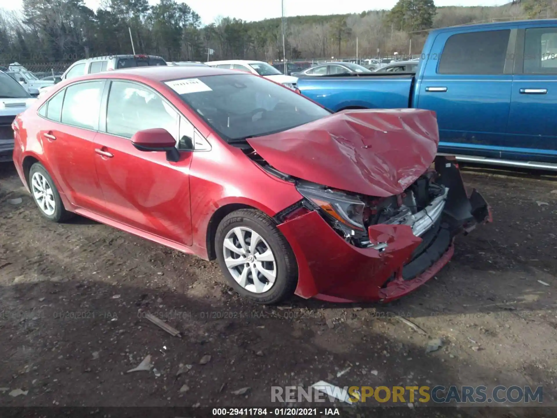 1 Photograph of a damaged car JTDEPRAE8LJ040972 TOYOTA COROLLA 2020