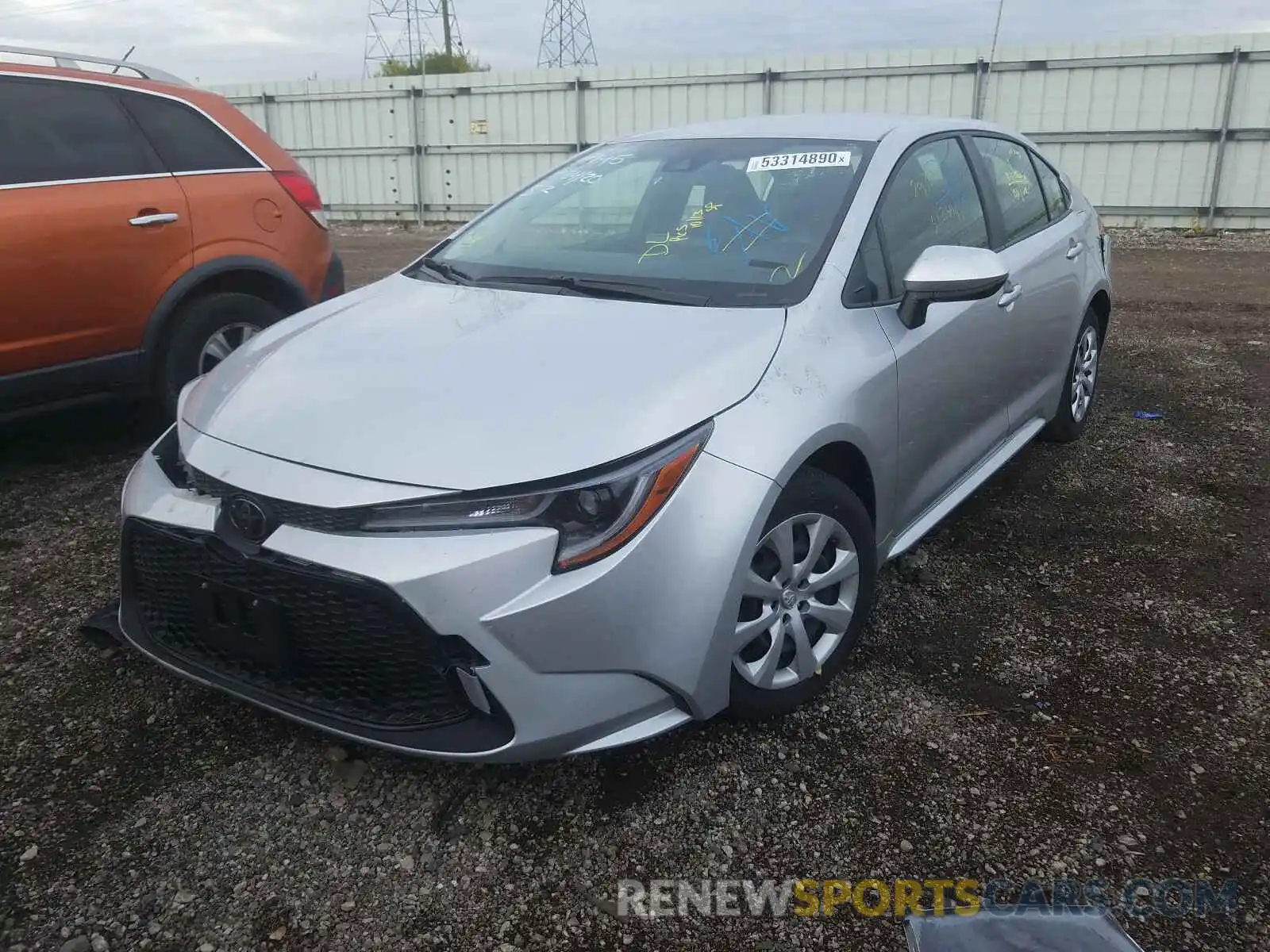 2 Photograph of a damaged car JTDEPRAE8LJ042558 TOYOTA COROLLA 2020