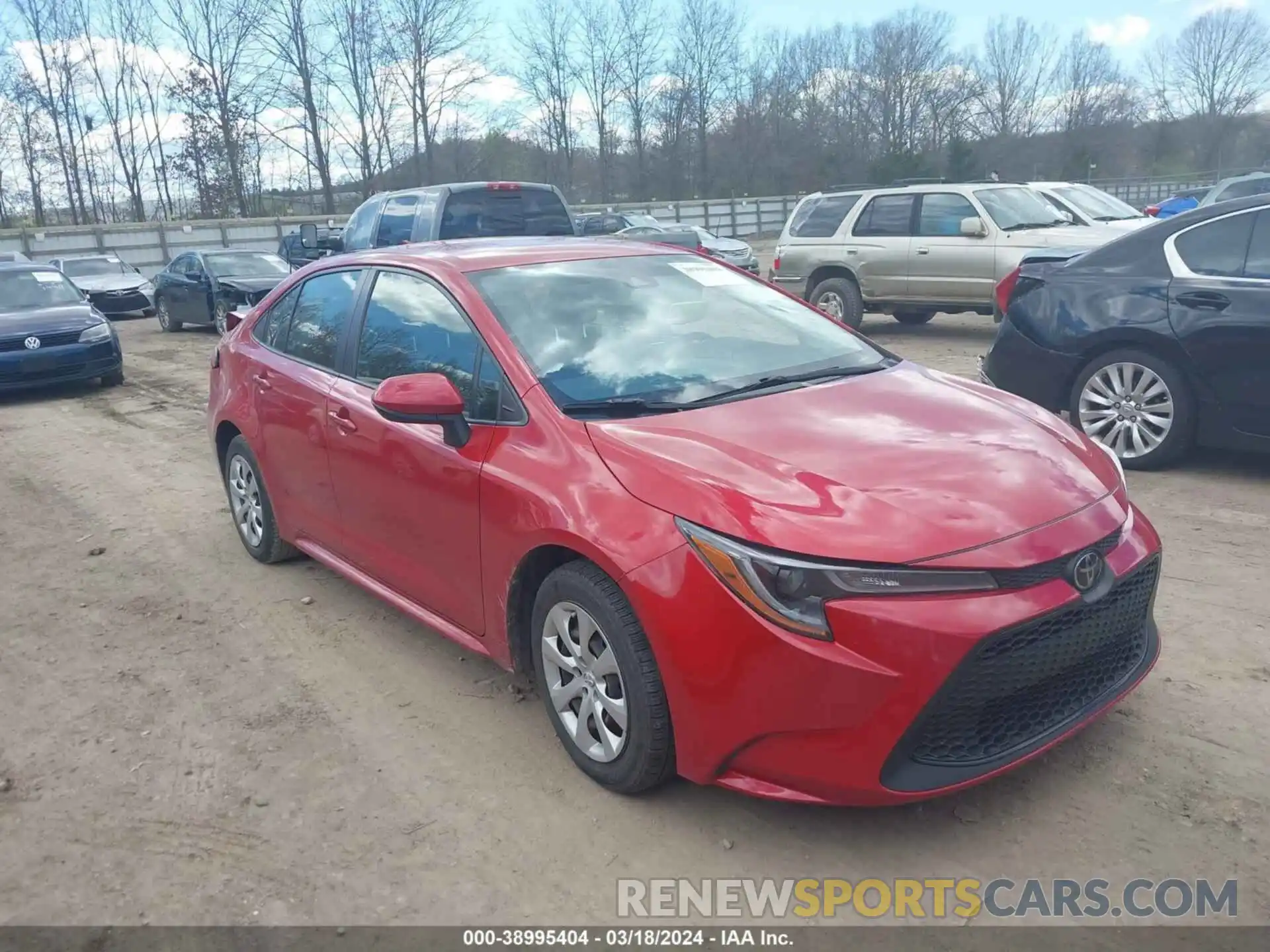 1 Photograph of a damaged car JTDEPRAE8LJ042754 TOYOTA COROLLA 2020