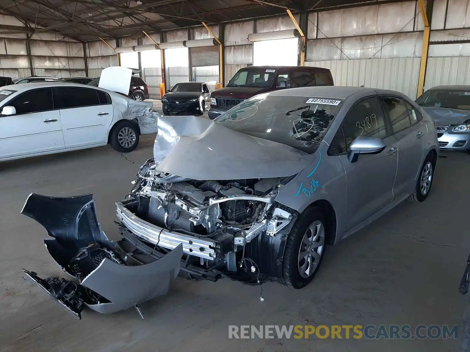 2 Photograph of a damaged car JTDEPRAE8LJ044441 TOYOTA COROLLA 2020