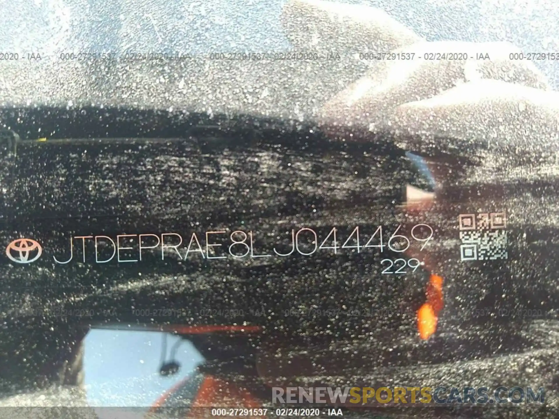 9 Photograph of a damaged car JTDEPRAE8LJ044469 TOYOTA COROLLA 2020