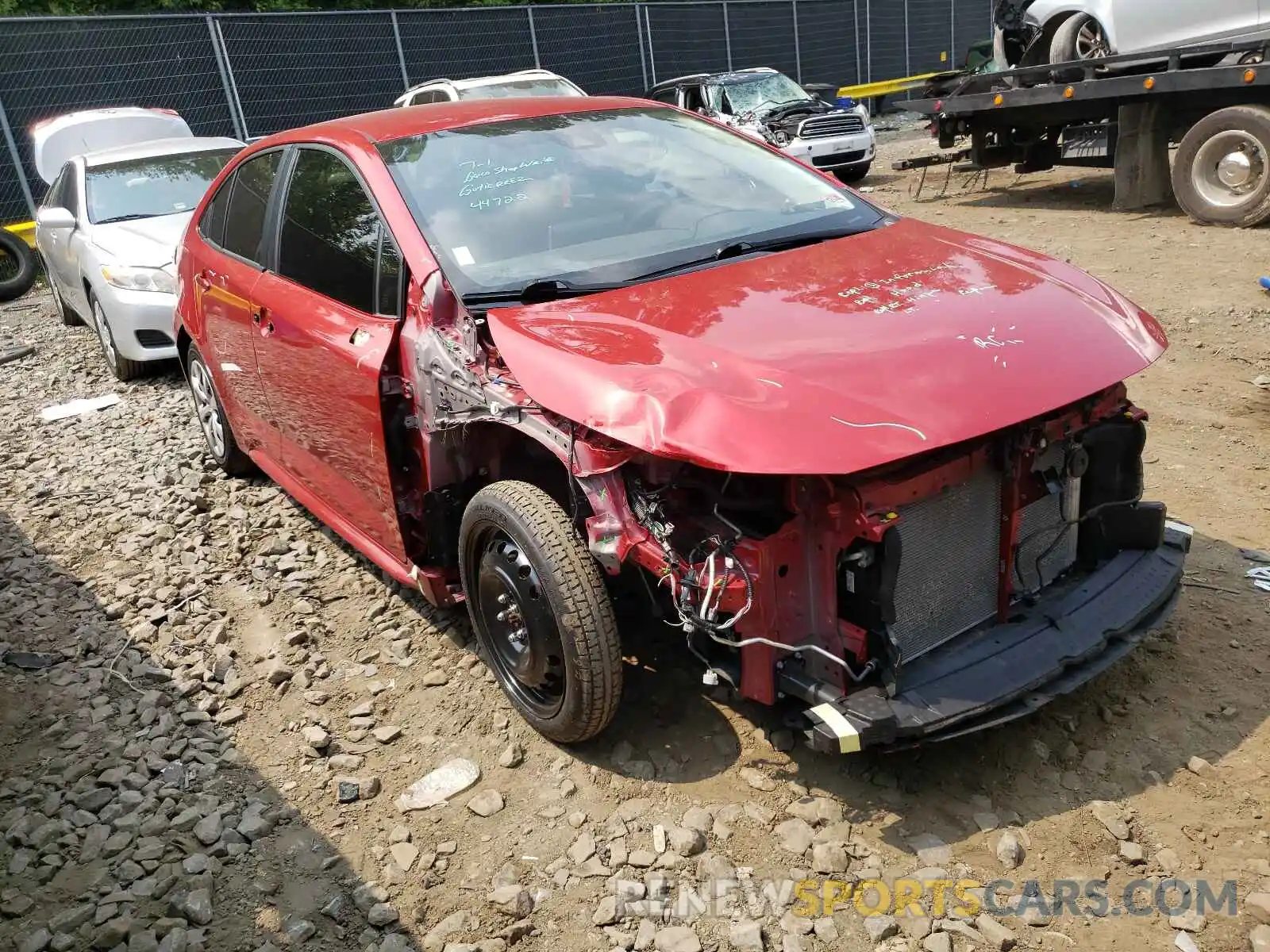 1 Photograph of a damaged car JTDEPRAE8LJ045640 TOYOTA COROLLA 2020