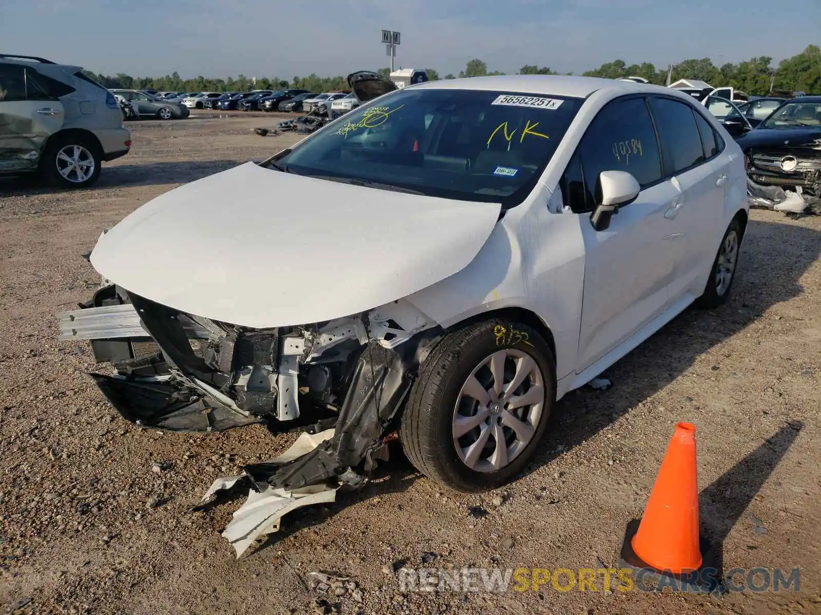 2 Photograph of a damaged car JTDEPRAE8LJ045914 TOYOTA COROLLA 2020