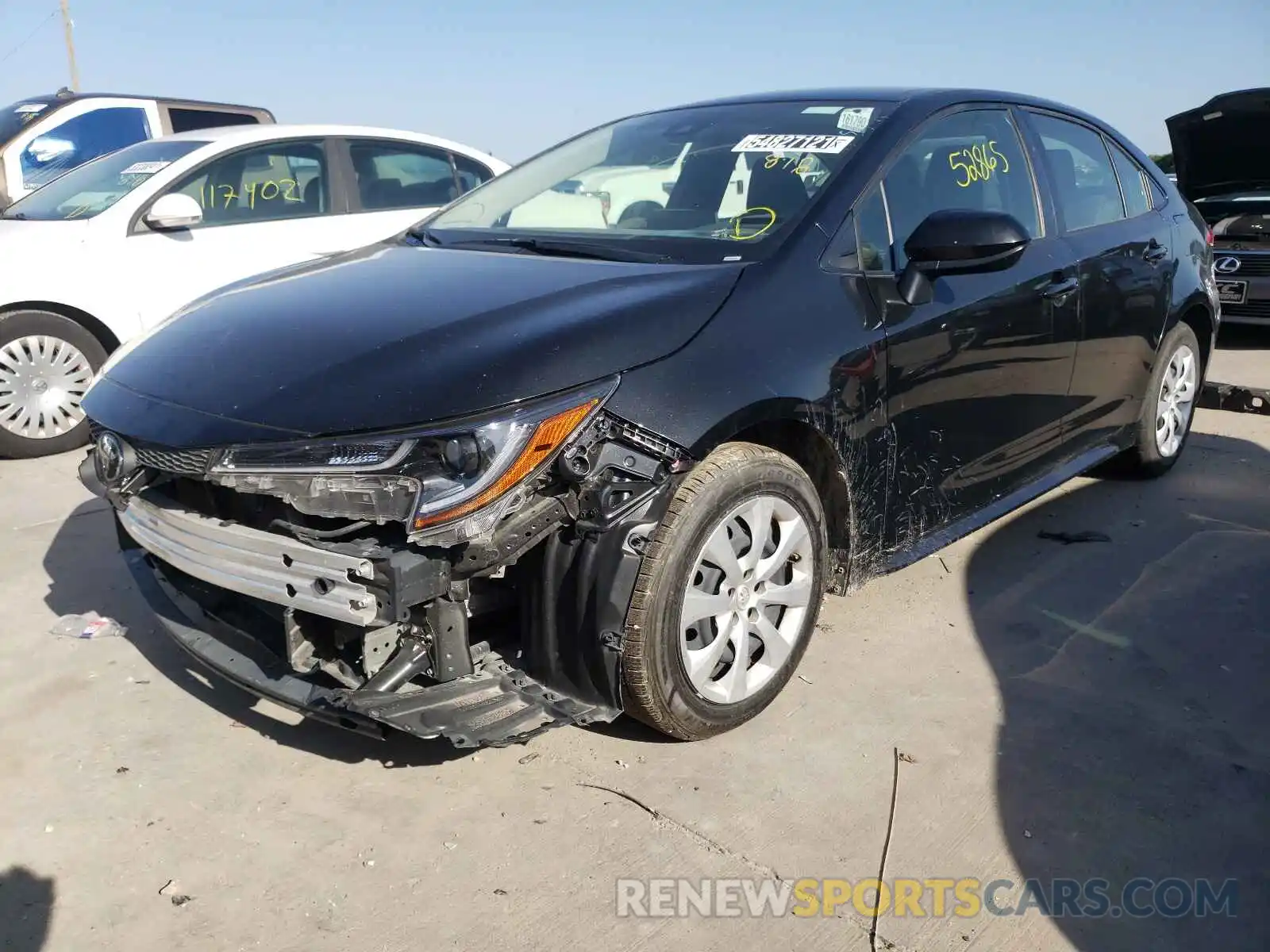 2 Photograph of a damaged car JTDEPRAE8LJ047243 TOYOTA COROLLA 2020