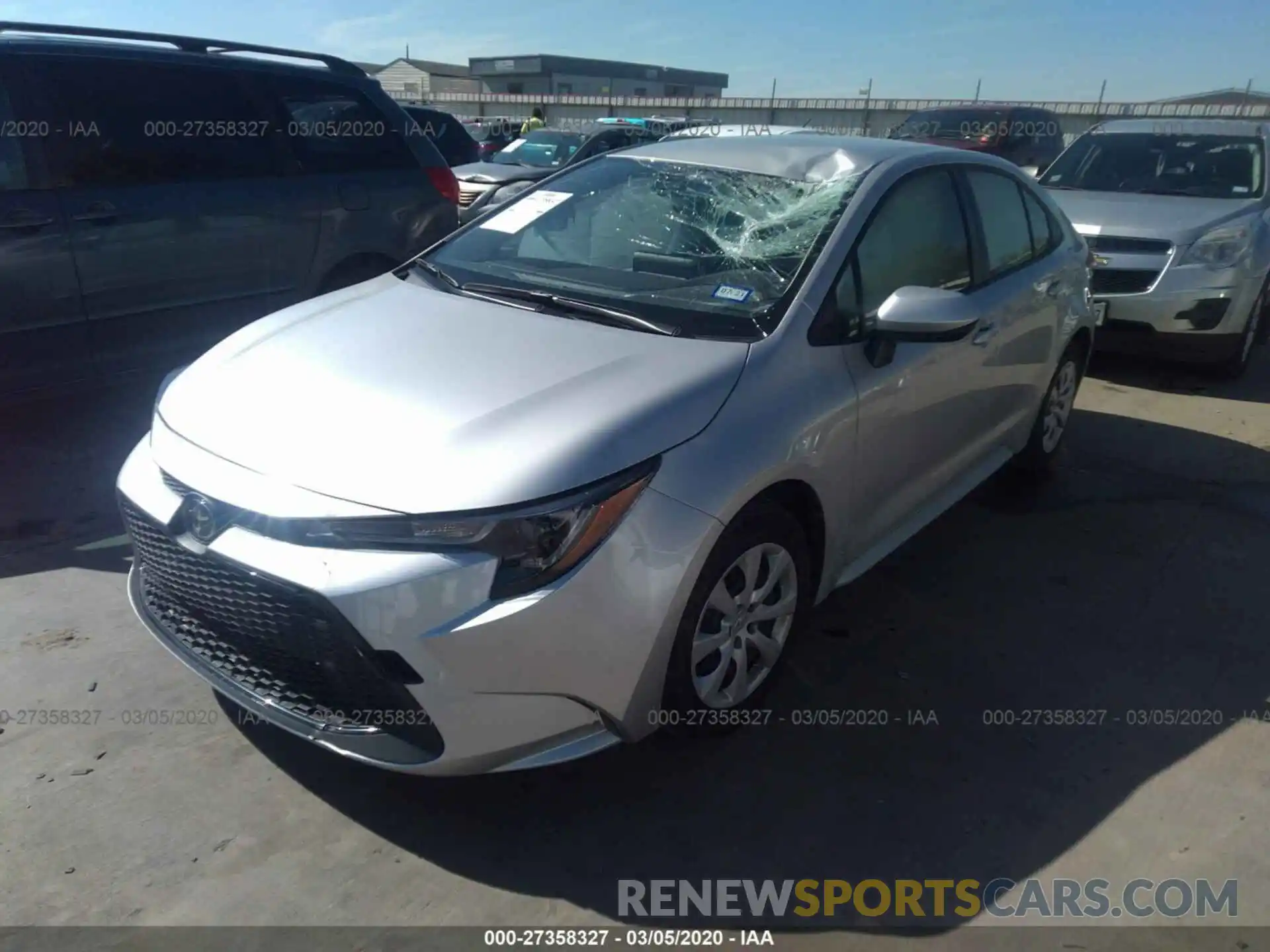 2 Photograph of a damaged car JTDEPRAE8LJ048876 TOYOTA COROLLA 2020