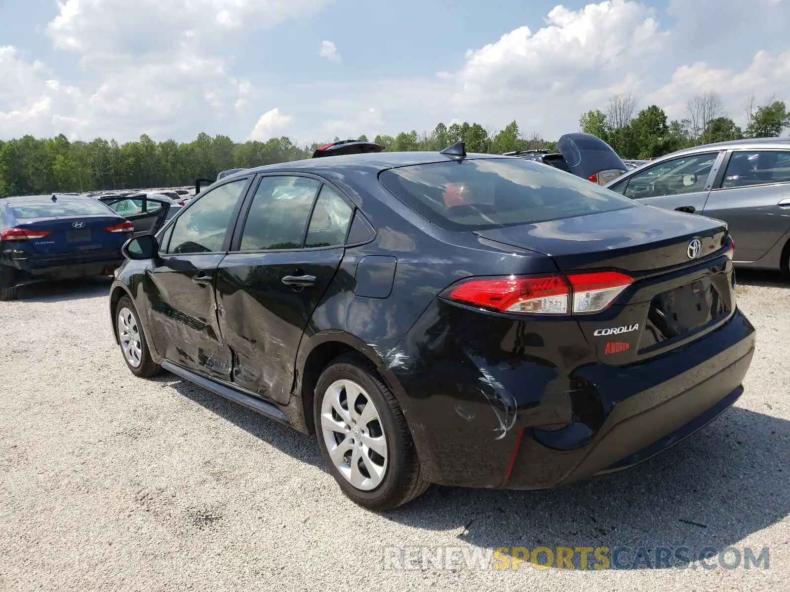 3 Photograph of a damaged car JTDEPRAE8LJ049591 TOYOTA COROLLA 2020