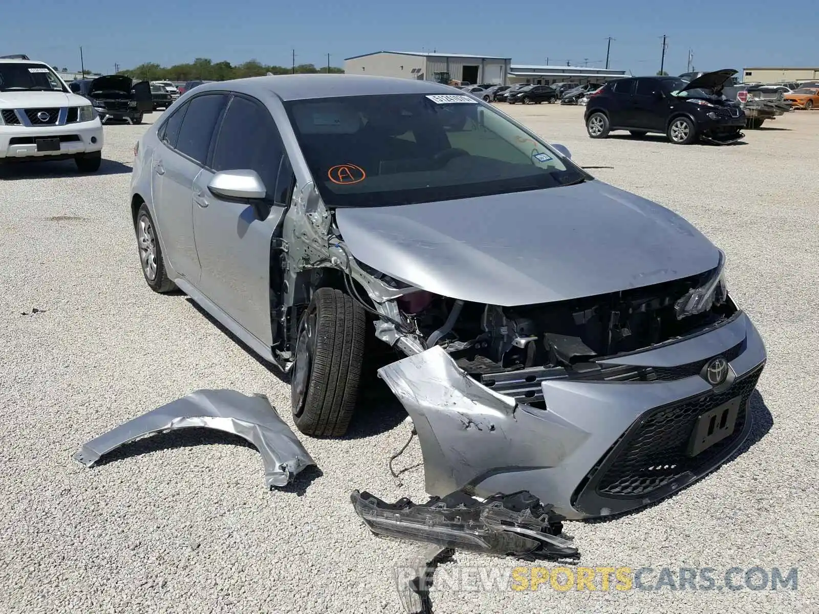 1 Photograph of a damaged car JTDEPRAE8LJ050014 TOYOTA COROLLA 2020