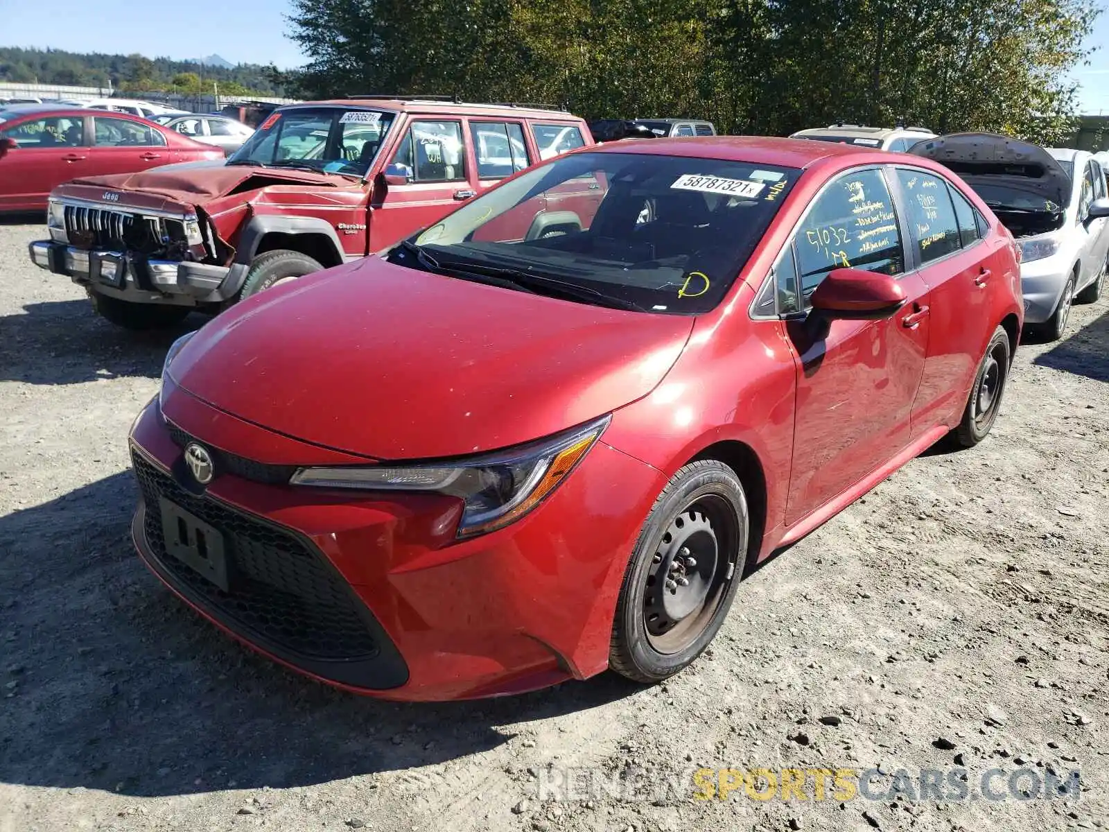 2 Photograph of a damaged car JTDEPRAE8LJ051891 TOYOTA COROLLA 2020