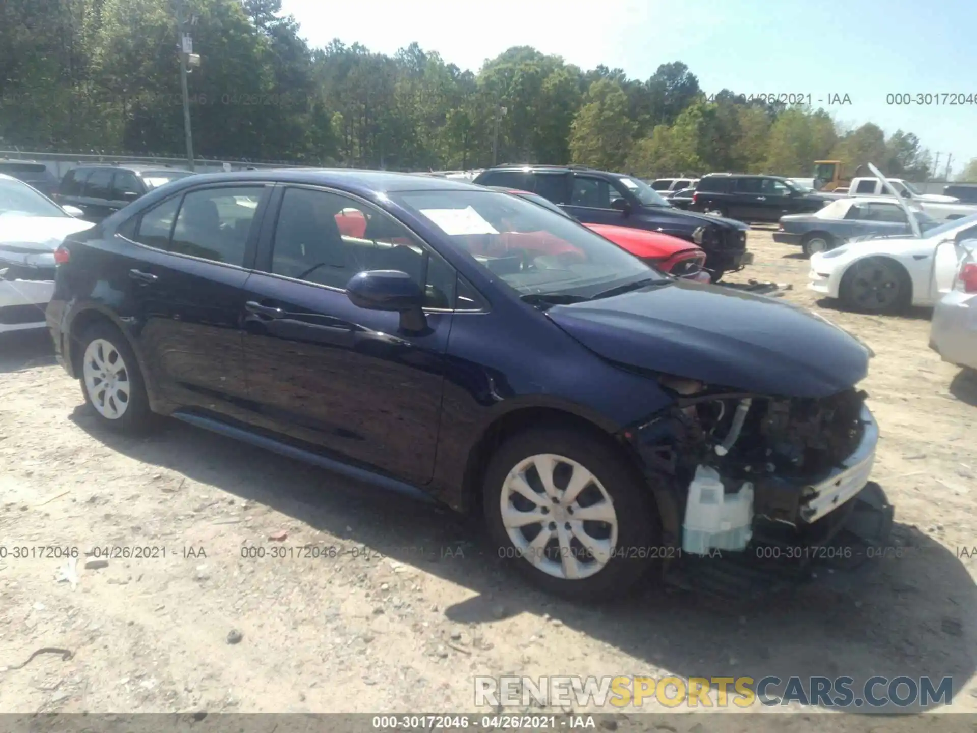 1 Photograph of a damaged car JTDEPRAE8LJ053186 TOYOTA COROLLA 2020